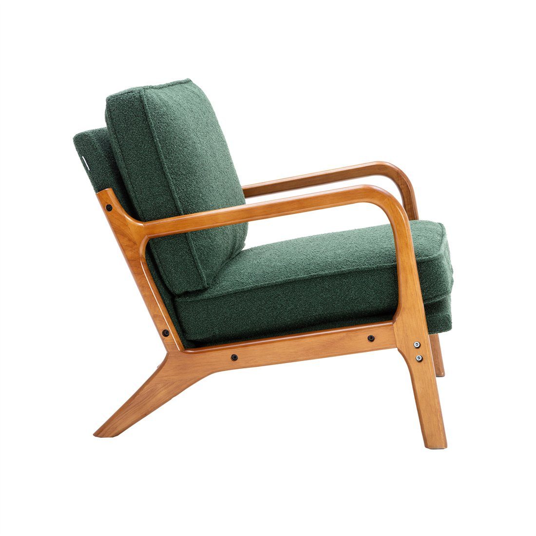 Lounge Wohnzimmer Stuhl DÖRÖY Sessel, Dekorativer Moderner Holzgestell Polsterstuhl Stuhl