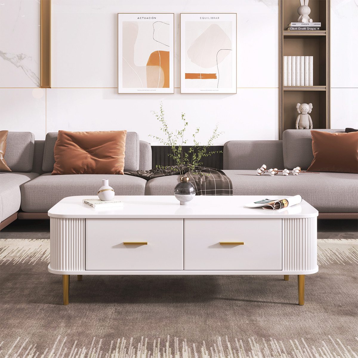 XDeer Couchtisch Couchtisch mit Schubladen Beistelltisch günstig online kaufen