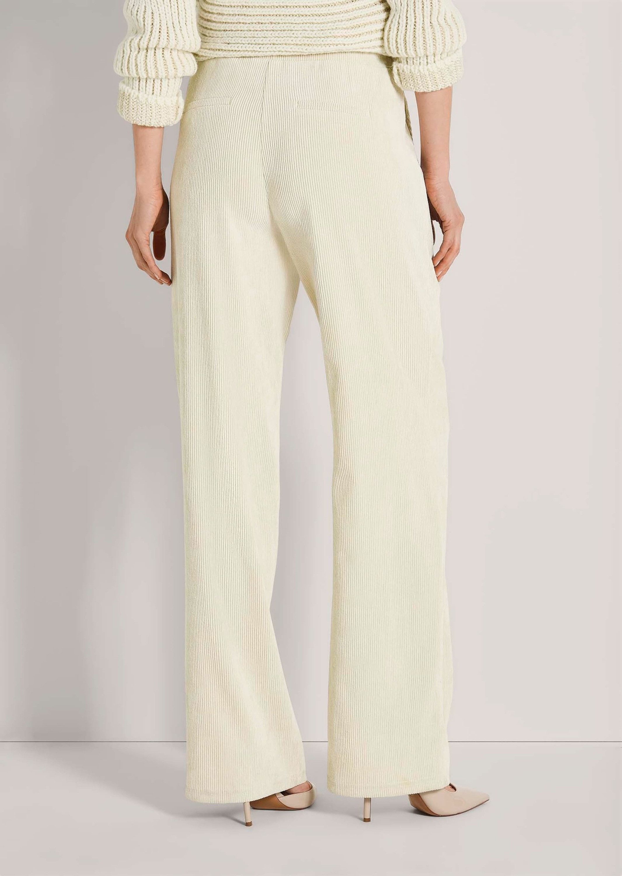 MADELEINE Schlupfhose Weite Cordhose mit elastischem Bund Stoffhose aus weichem Cord mit seitlichen Taschen, Bundhöhe mittel