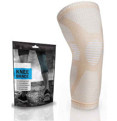 cwonlineshop Kniebandage Kniebandage Kniestütze Sport Bandage Knie Schutz (1-tlg), Premium Qualität (A102)« (1-tlg) Beige