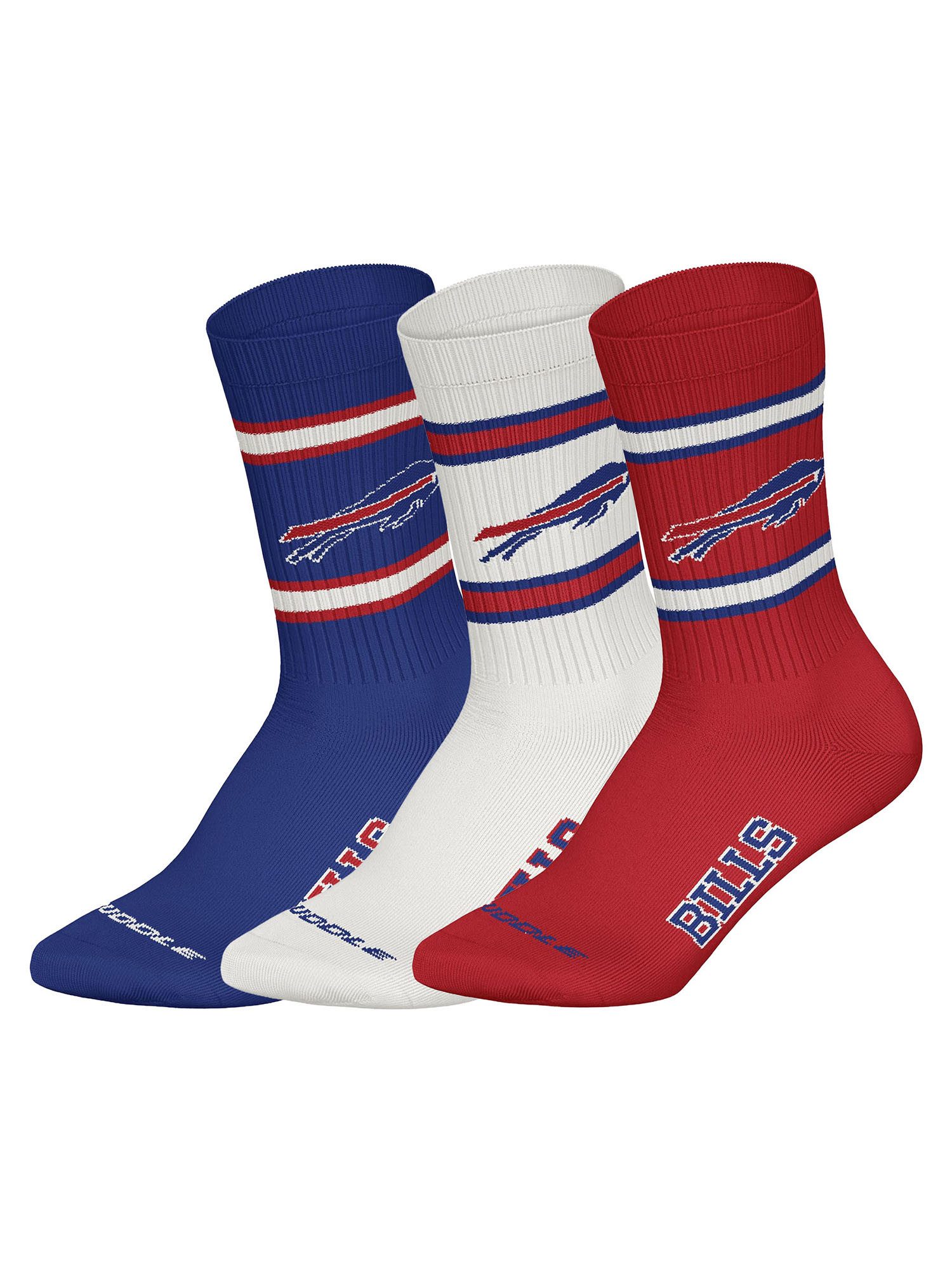 NFL Freizeitsocken Buffalo Bills Crew (3-Paar) Casual Socken, Alltagssocken