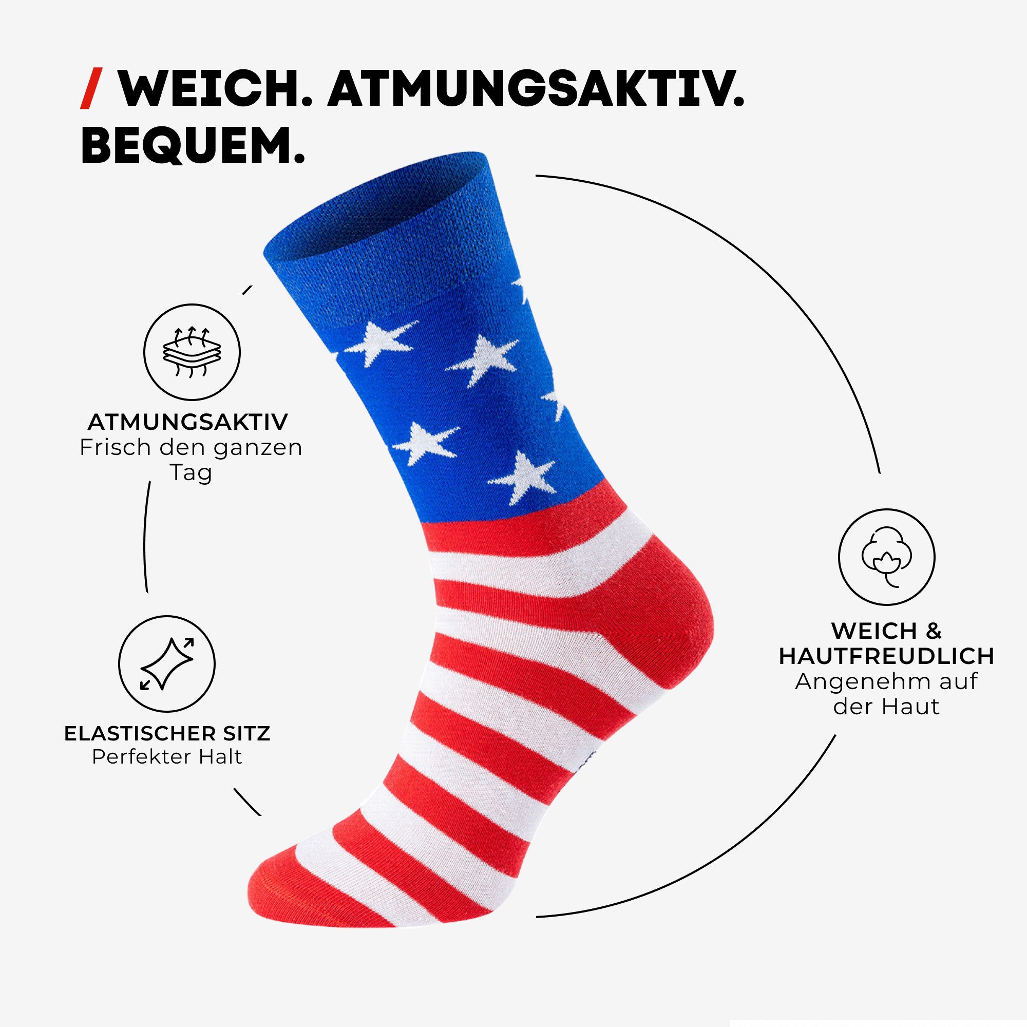Chili Lifestyle Freizeitsocken USA Lustige Socken mit Spruch Banderole als Geschenksocken (Paar, 1-Paar, Mit Spruchbanderole) Weichbund ohne Gummidruck
