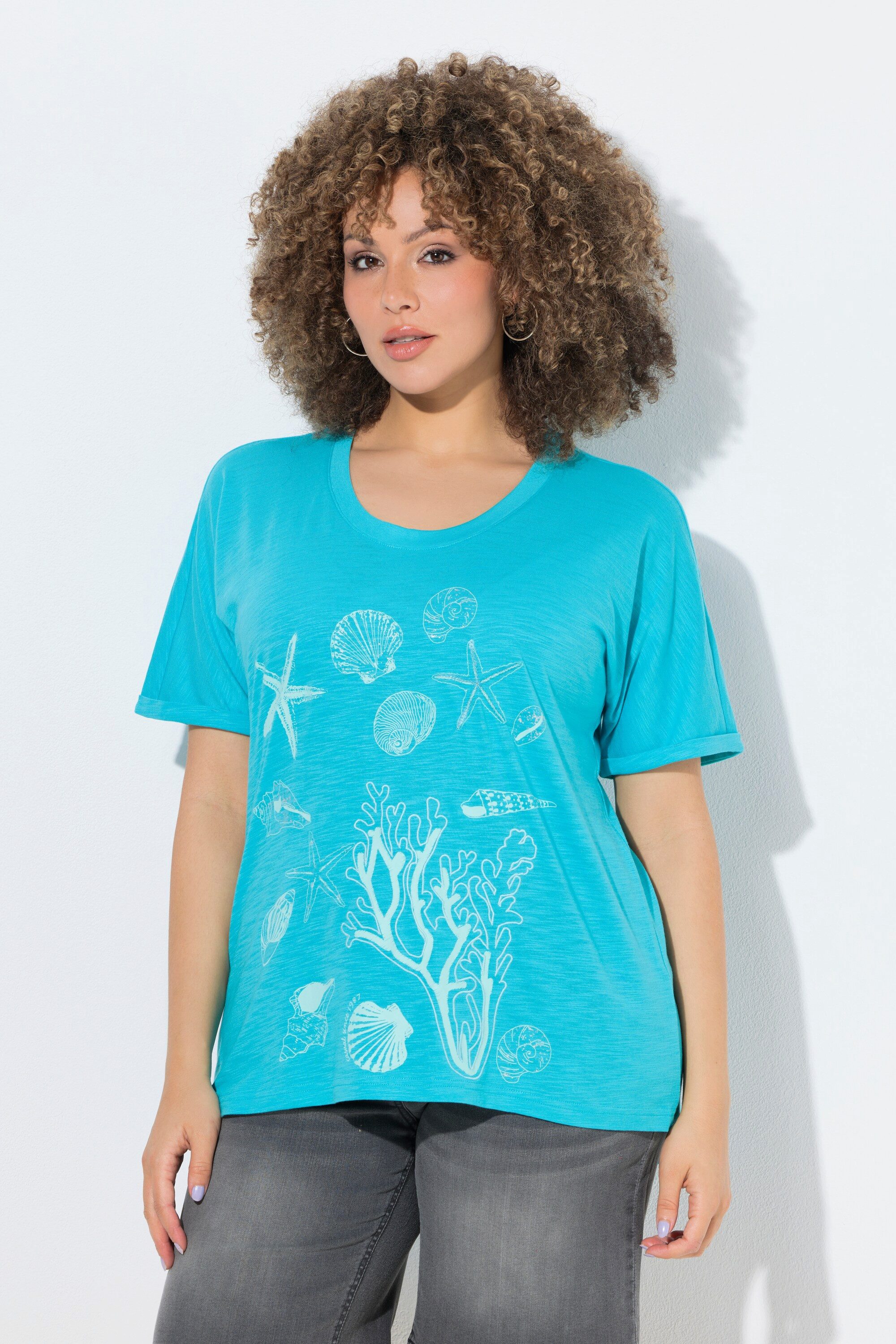 T-Shirt T-Shirt Meerestiere Oversized Rundhals Halbarm