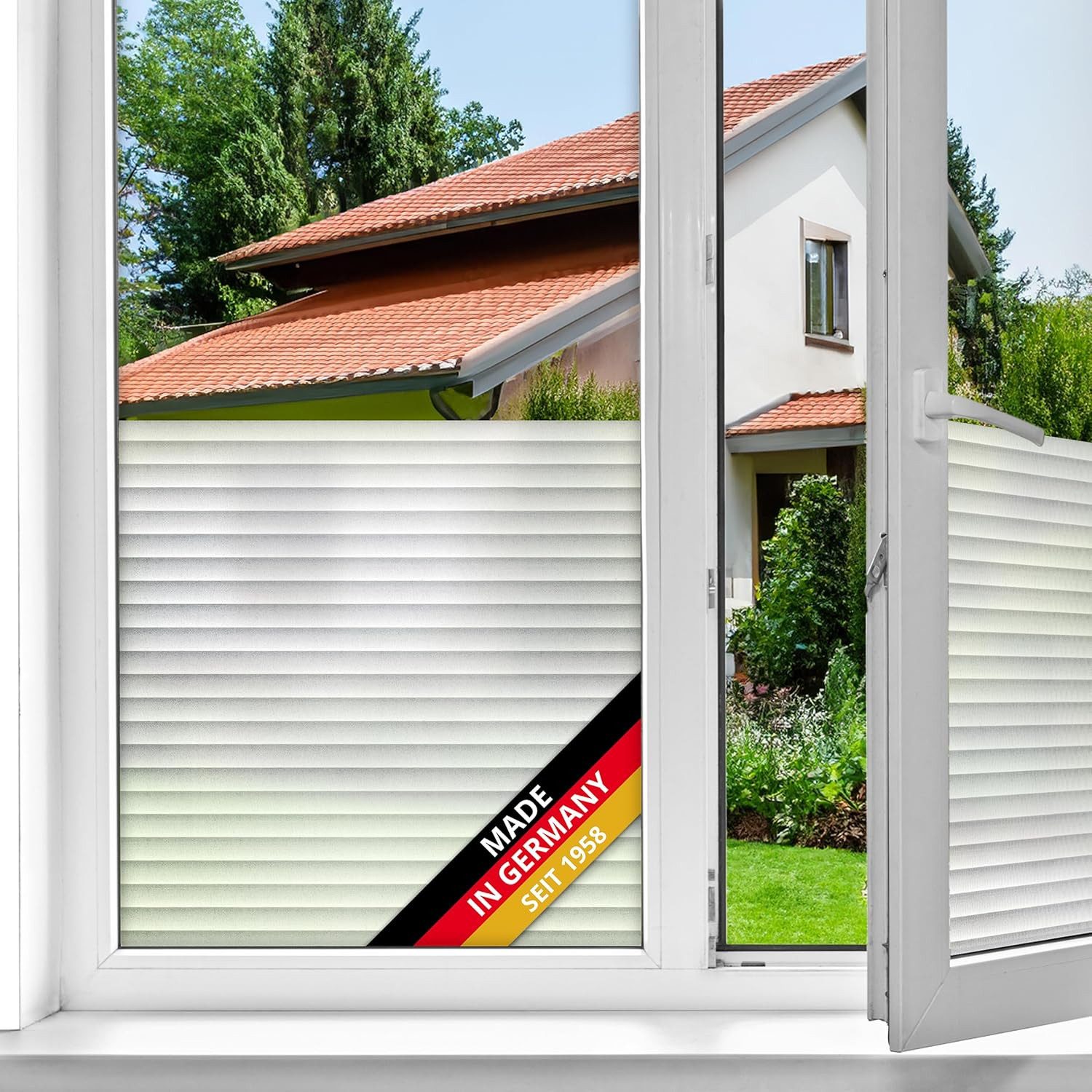 d-c-fix Fensterfolie Jalousie - selbstklebende Sichtschutzfolie Deko Folie Fenster innen, Glatte Oberfläche, Selbsthaftend, zuschneidbar und rückstandslos entfernbar