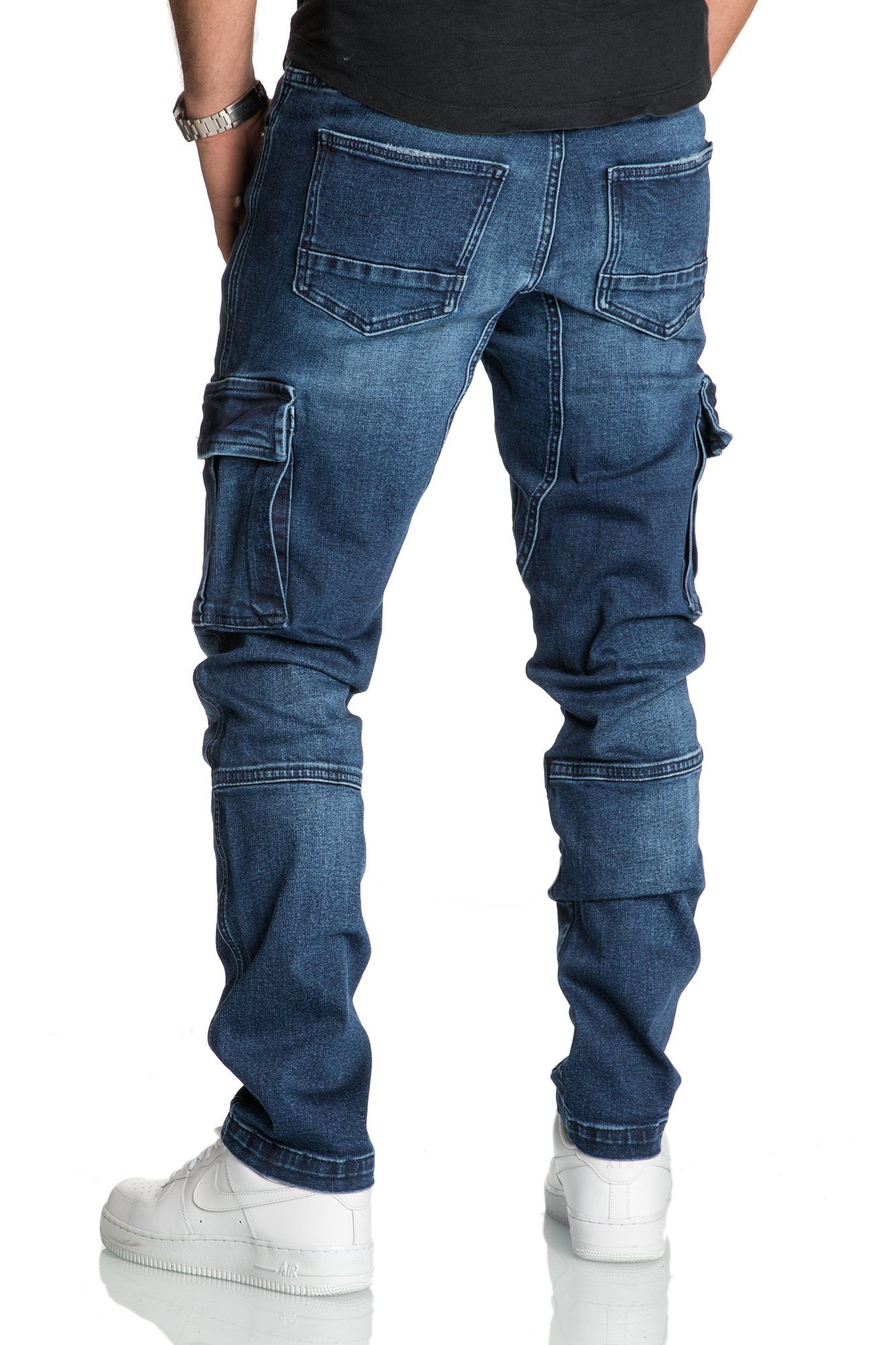 REPUBLIX Straight-Jeans WESTON Herren Regular Fit Denim Cargo Jeans Hose – Bild 5 von 5