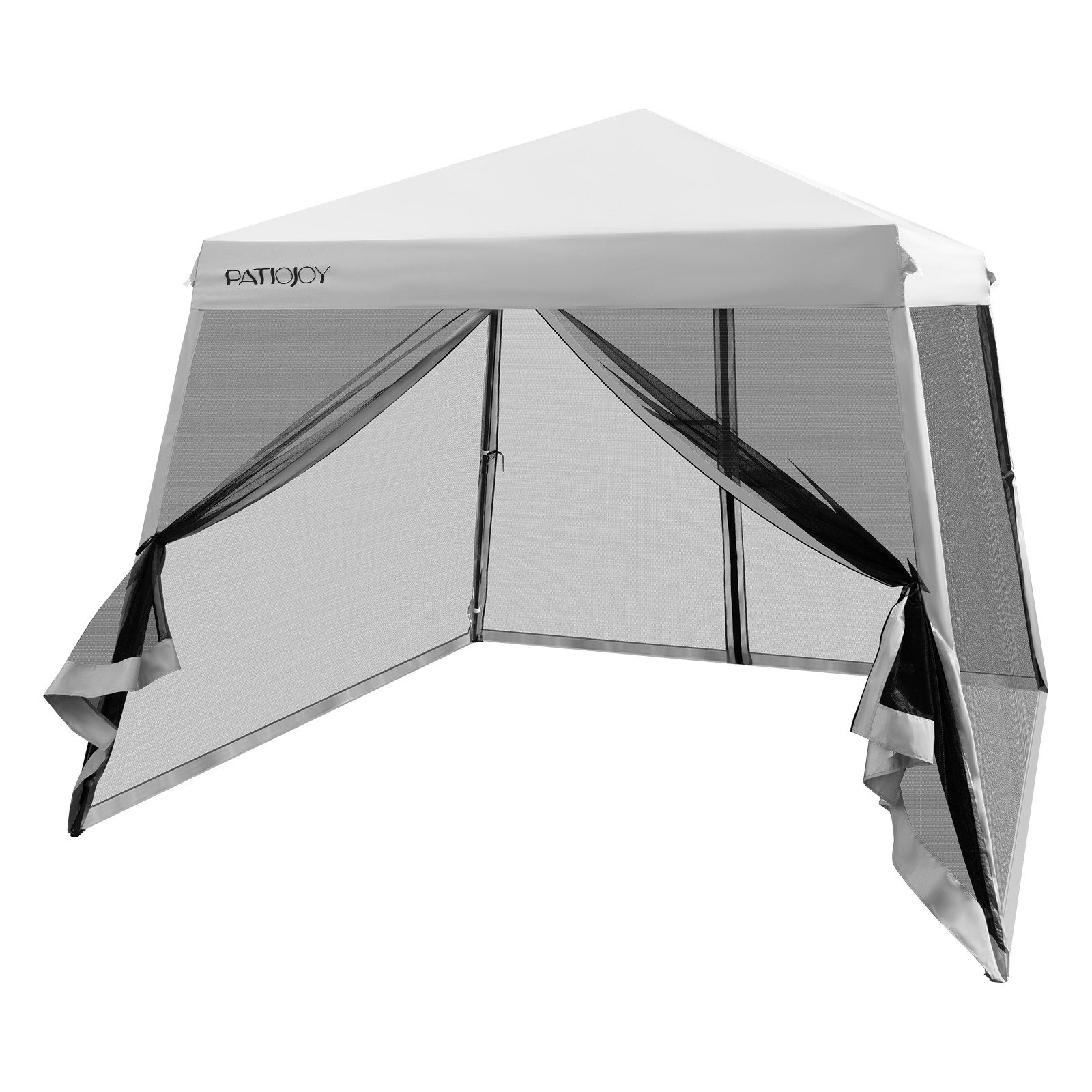 COSTWAY Partyzelt 3 x 3m Gartenzelt, mit Tragetasche, höhenverstellbar