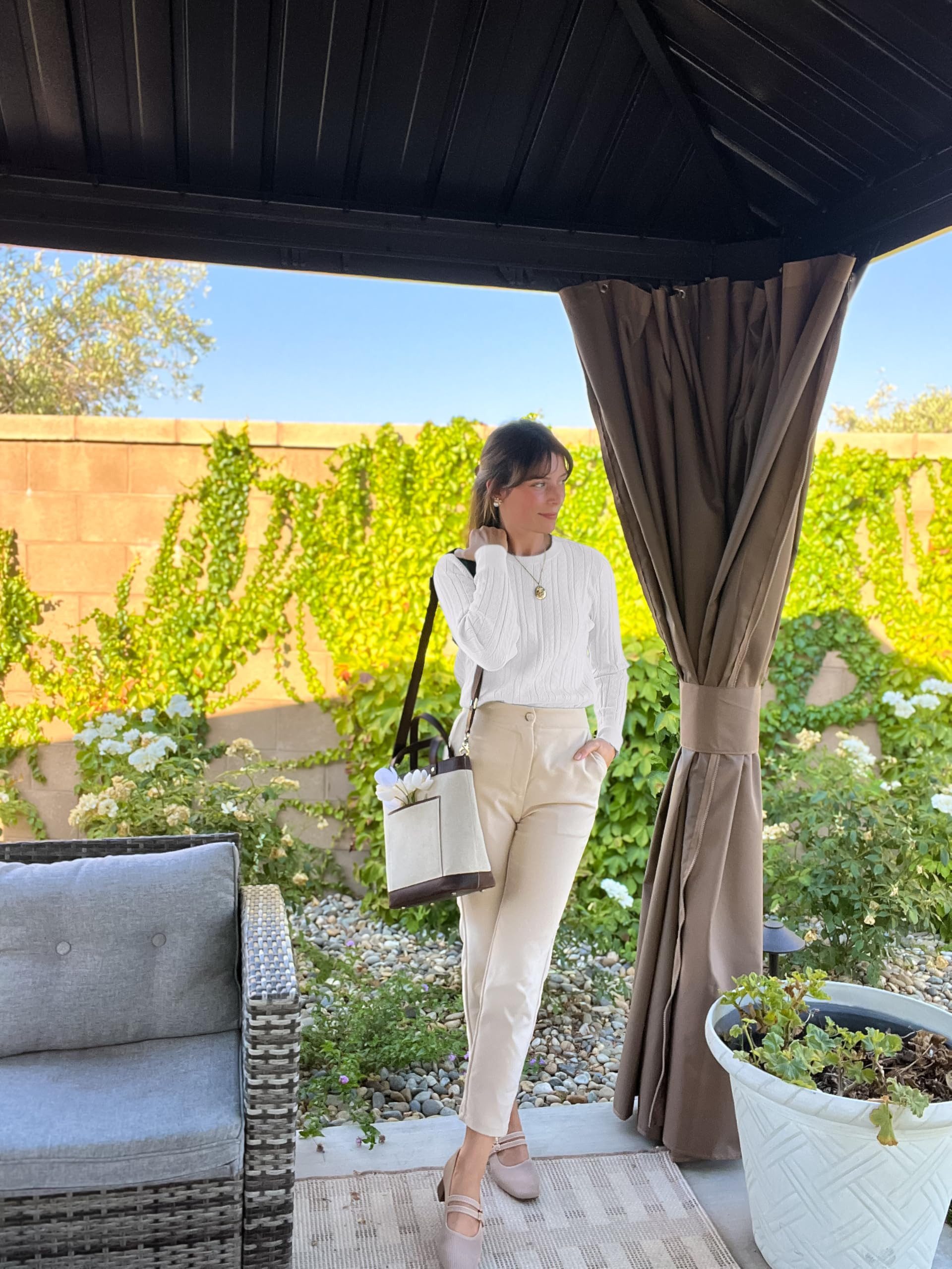 Arach&Cloz Strickpullover Damen Pullover Langarm Strickpullover Lässige Blu günstig online kaufen