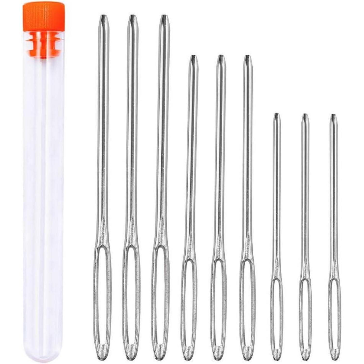 LuxusKollektion Nähnadeln 9-teiliges Nähen Голки Set mit großen Augen - Leder Nähen Голки Set