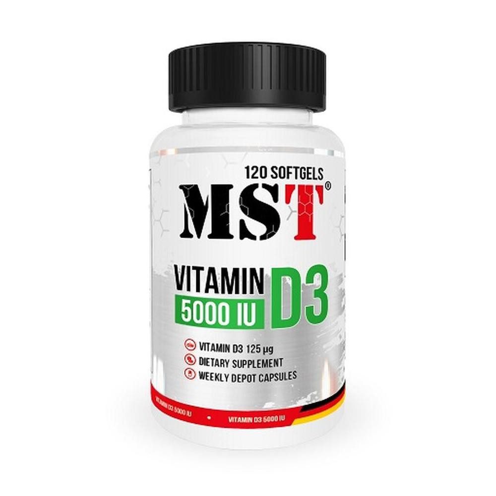 MST Nutrition MST - Vitamin D3 5000IU 120 Softgels, 120 St.