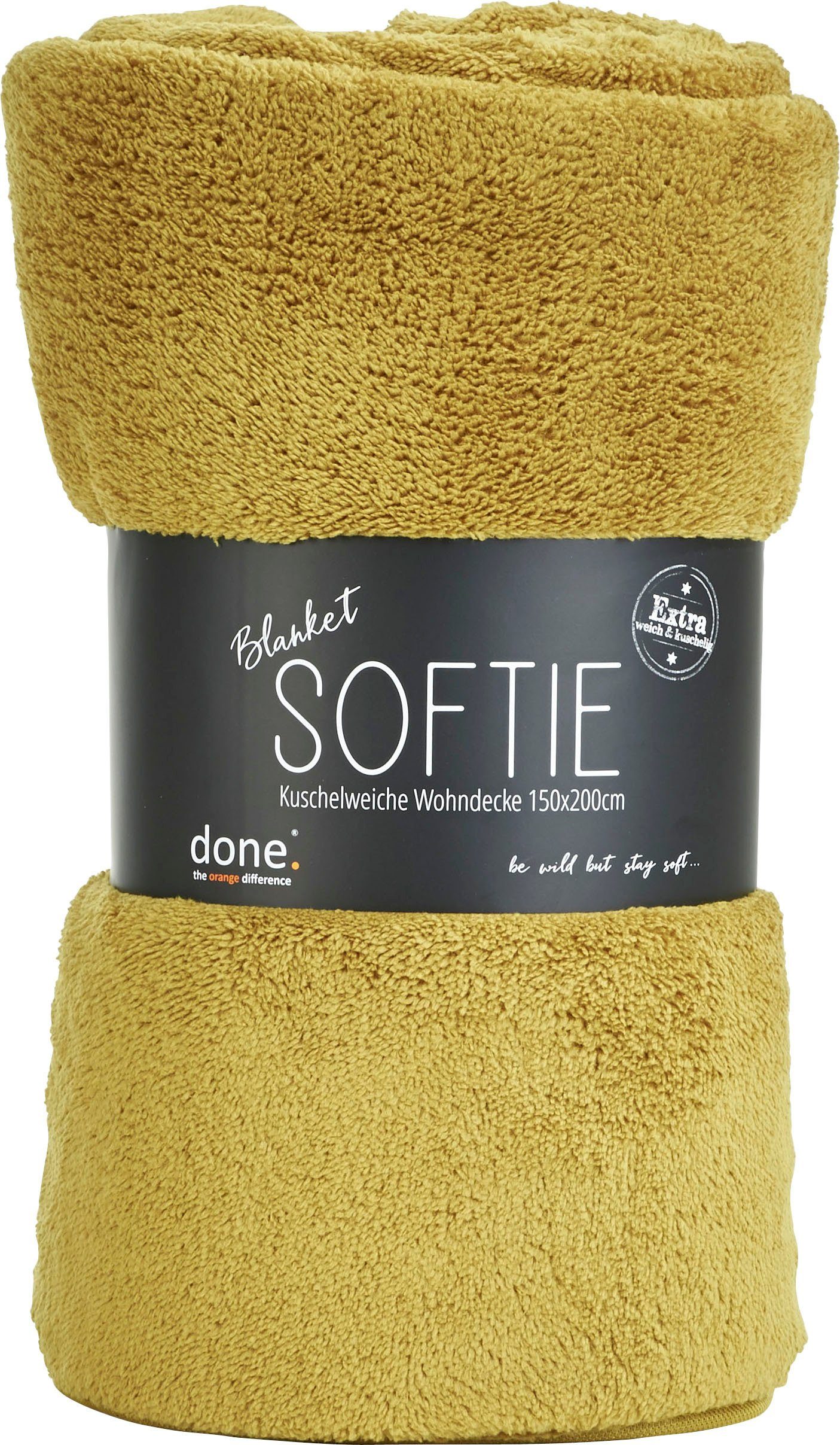 Extra aus Wohndecke Wohndecke weiche goldfarben Teddy-Stoff, softigem Softie, Kuscheldecke done.®,