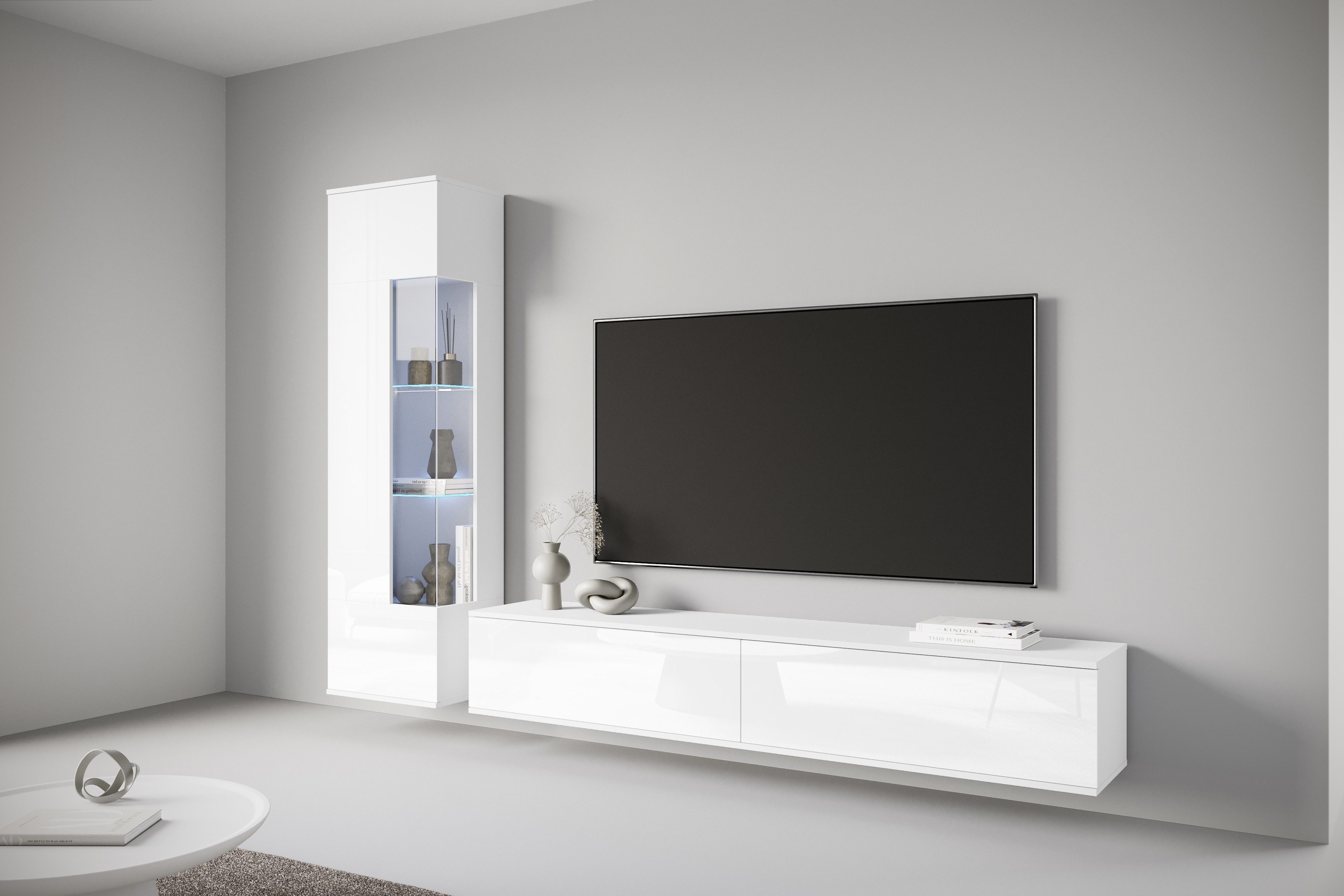 INOSIGN Wohnwand Kenia, Vitrine Türanschlag links/rechts wechselbar, (Kompl günstig online kaufen