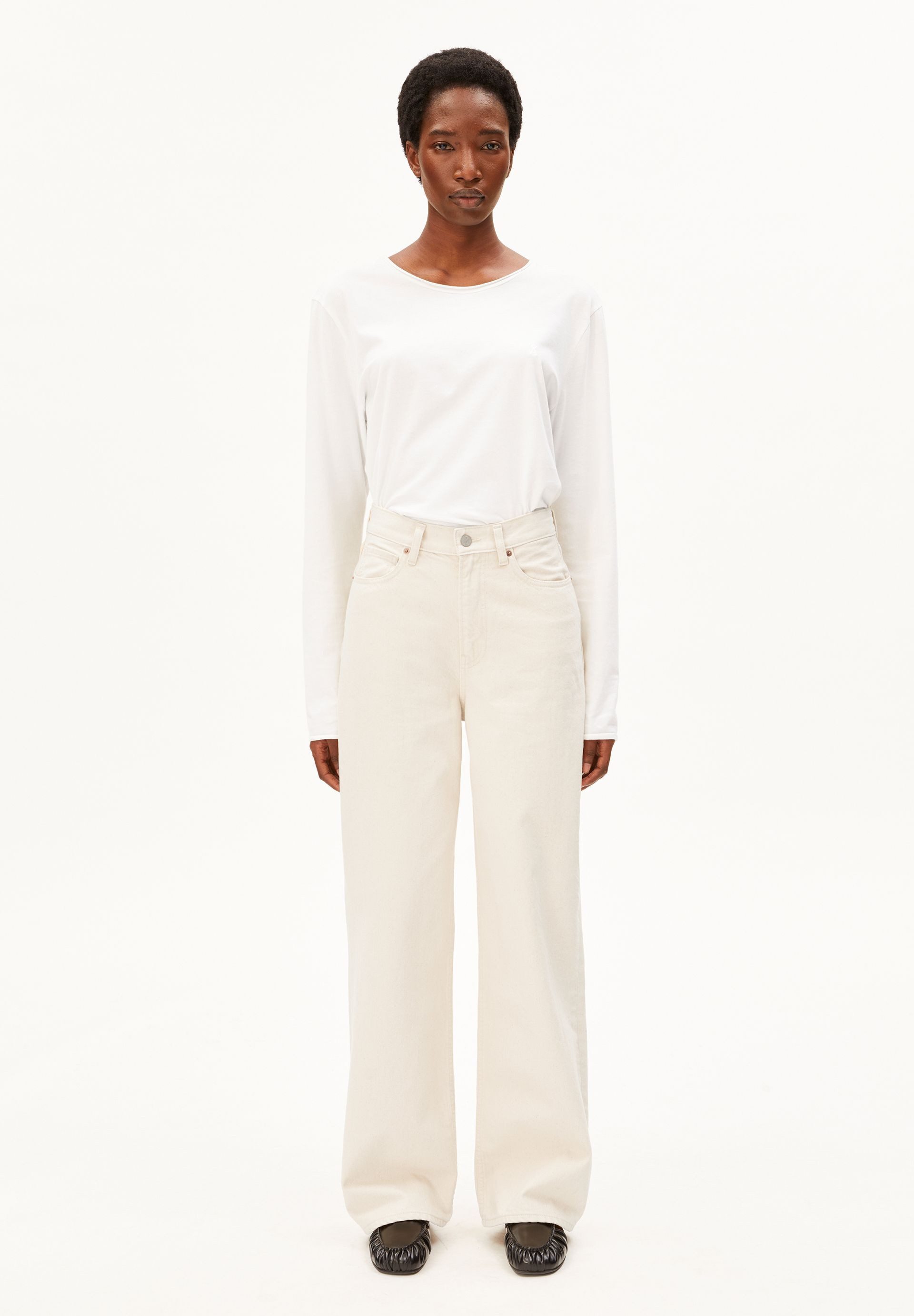Armedangels Weite Jeans ENIJAA Jeans aus 100% recycelter Baumwolle (Non-Stretch, Regular Fit) High waist