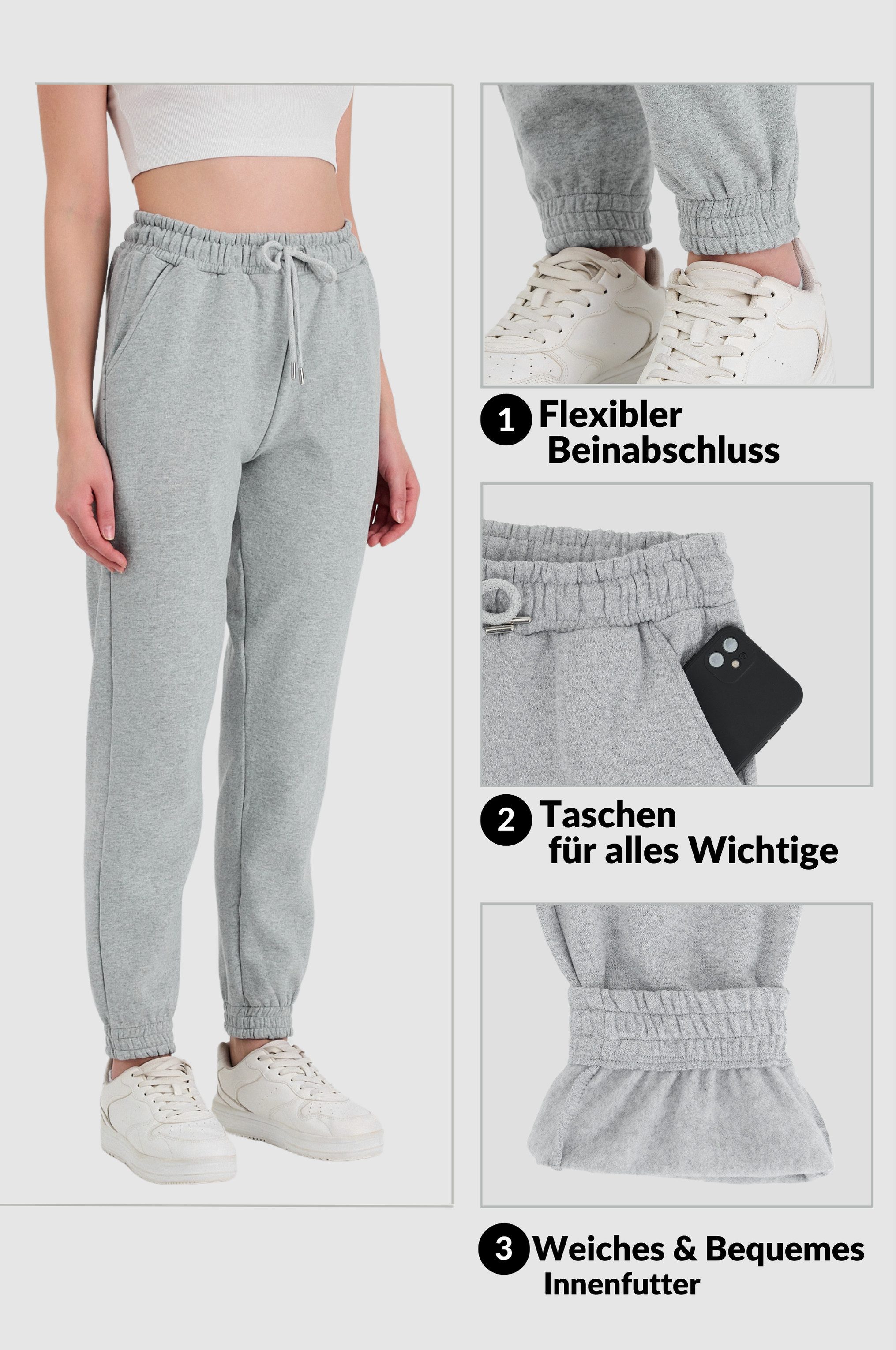 COMEOR Jogginghose Damen -Baumwolle Warme Sporthose, Freizeithosen, Sweatpants