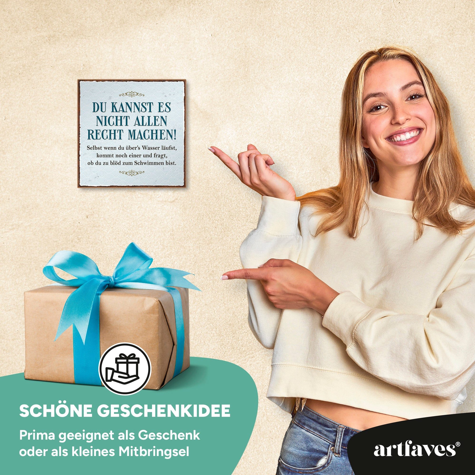 ARTFAVES Holzbild Schild mit Spruch - Du kannst es nicht allen recht machen - witzige Sp – Bild 4 von 5