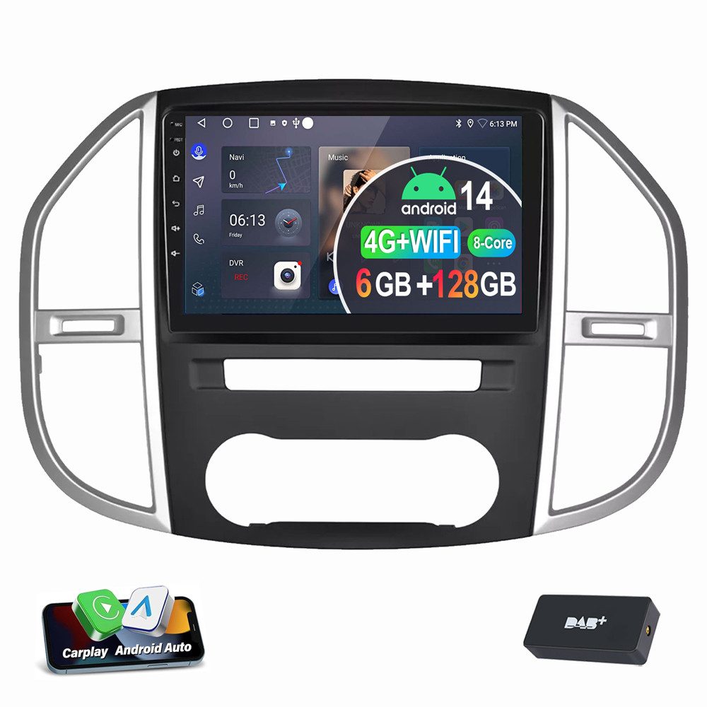 ESSGOO 4G-LTE Für Mercedes Benz W447 2014-2019 2020 8-Core 238GB Autoradio (Digitalradio (DAB), RDS, FM, AM, Apple Carplay Android Auto GPS 4G LTE WIFI)
