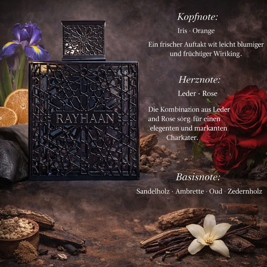 Rayhaan Eau de Parfum Rayhaan Obsidian Leder Oud Herren Duft Holzig Orientalisch