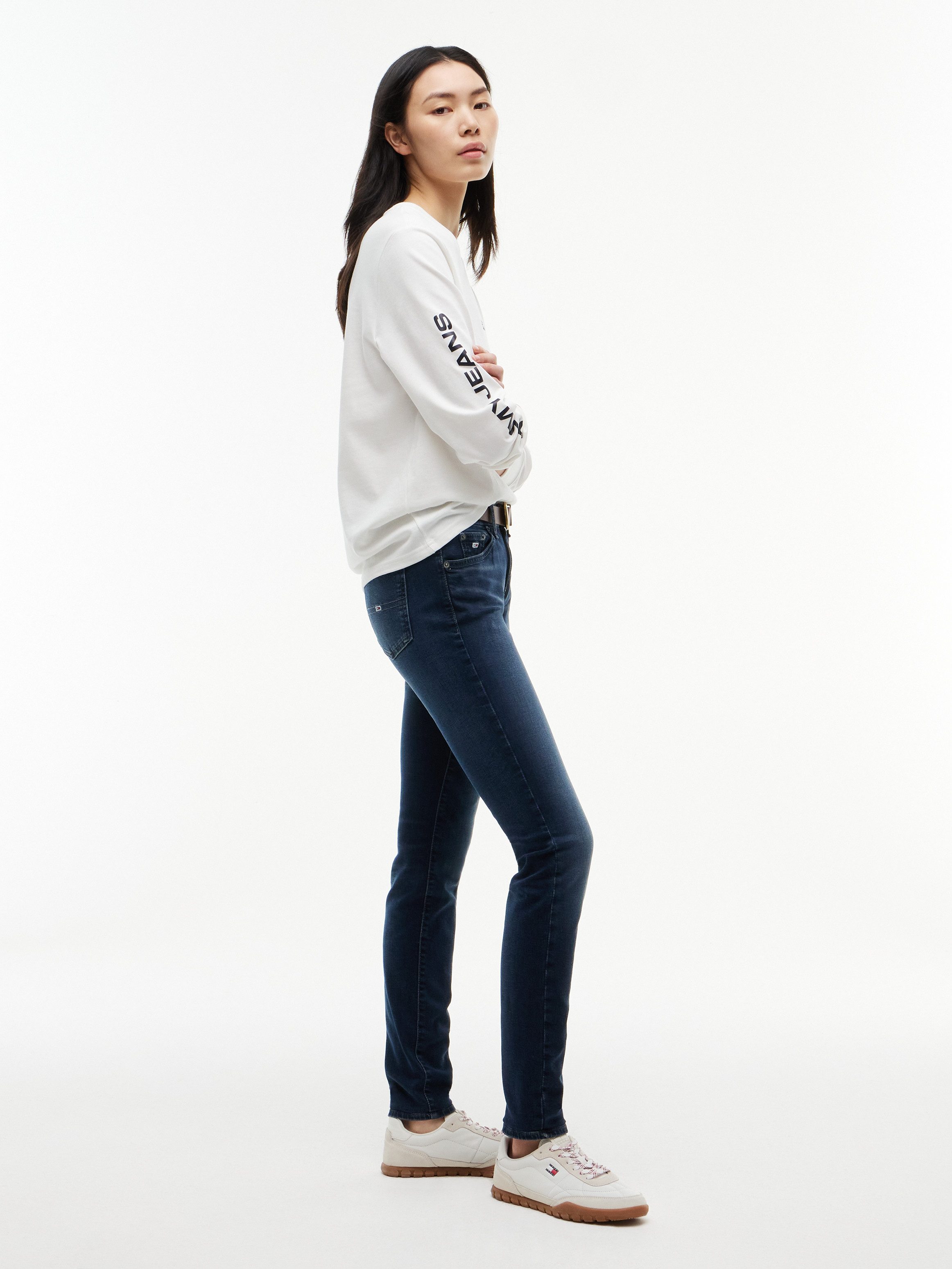 Tommy Jeans Skinny-fit-Jeans LW SKN CH12 mit Logo-Badge, Logstickerei