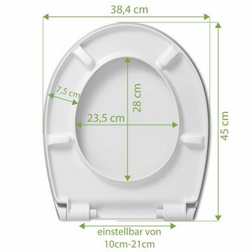 banjado WC-Sitz Motiv Vier Farben Grün (umweltfreundliches Material & Take-Off Technologie, Softclose Absenkautomatik), 45 x 38,4 x 4,2cm