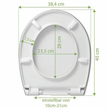 banjado WC-Sitz Motiv Grünes Holz (umweltfreundliches Material & Take-Off Technologie, Softclose Absenkautomatik), 45 x 38,4 x 4,2cm