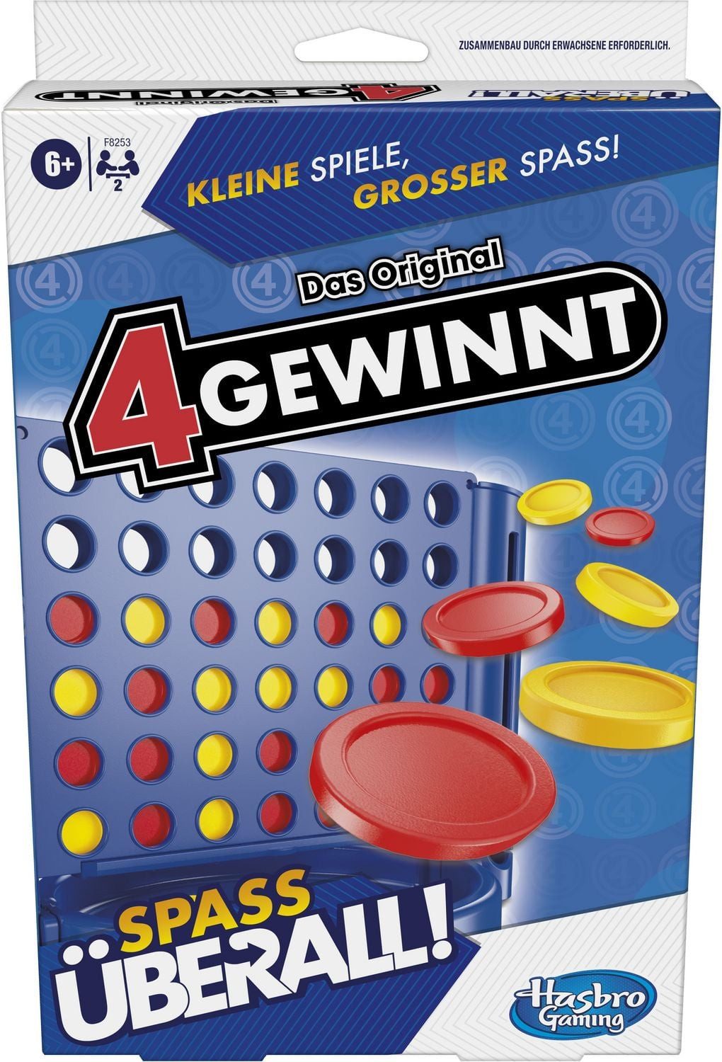Hasbro Spiel Hasbro F8253GC0 - 4 gewinnt Kompakt