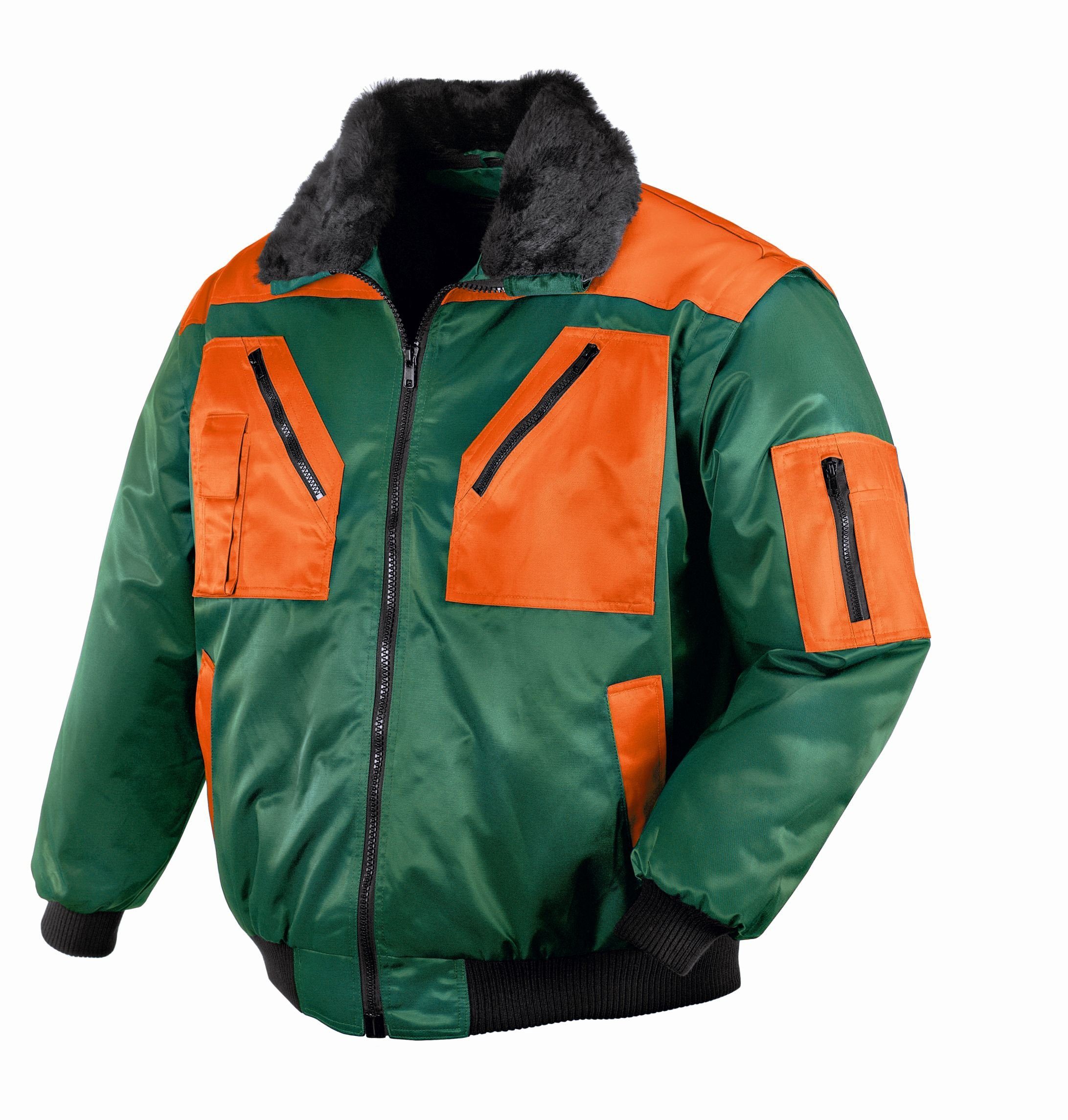 TRIZERATOP Winterjacke Piloten-Jacke OSLO grün/orange Größe S