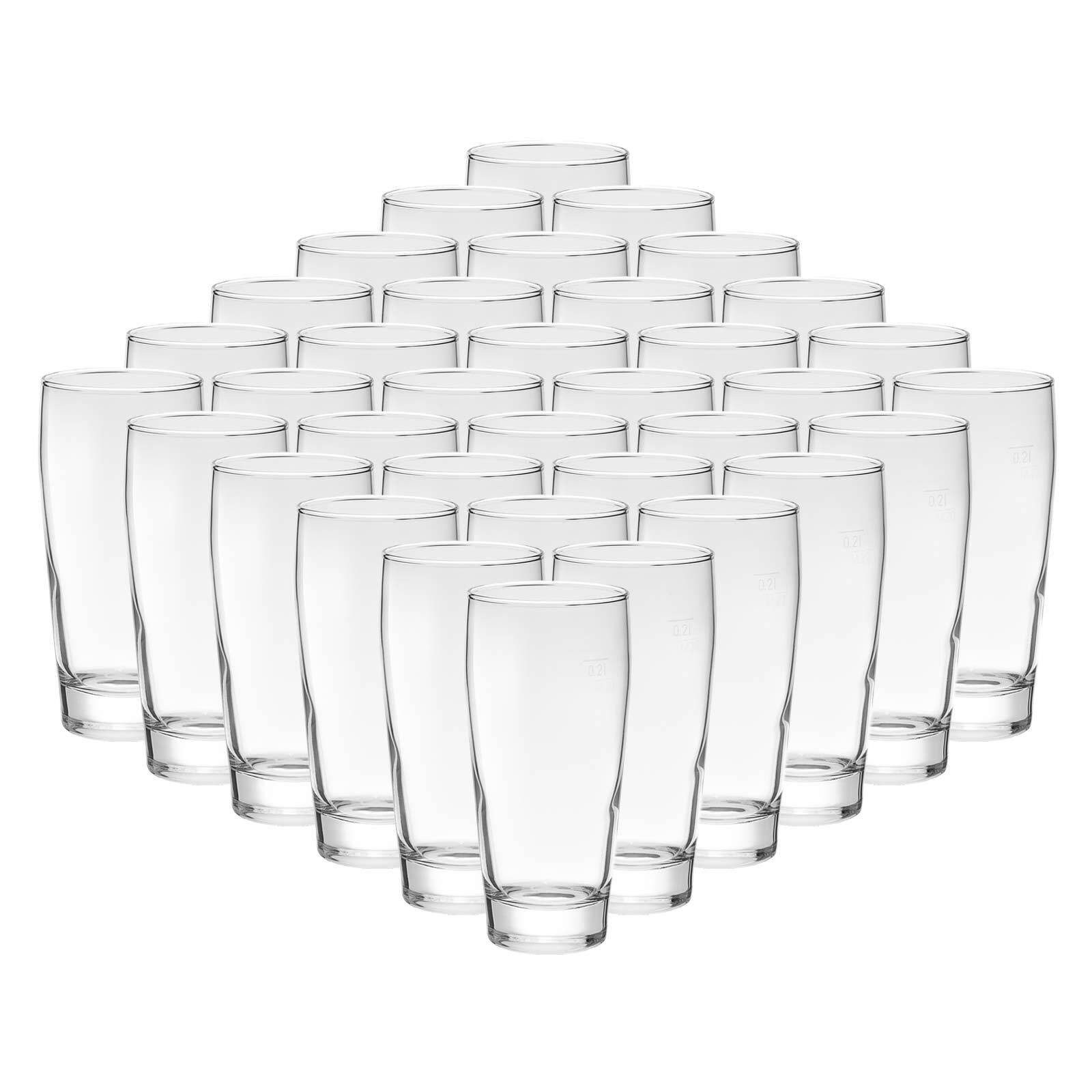 van Well Bierglas Willi Becher geeicht 0,2 l 36er Set, Glas