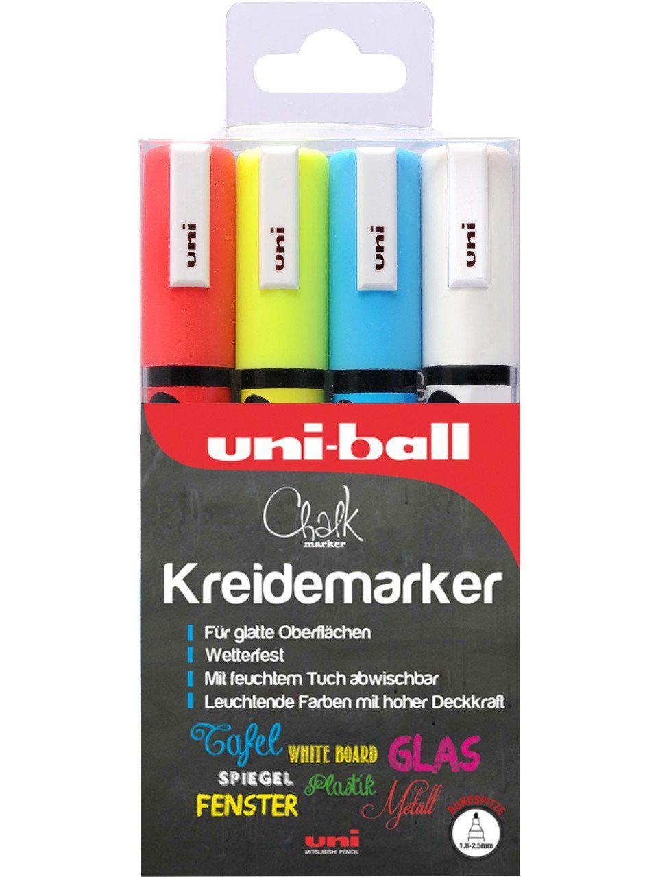 uni-ball Marker uni-ball Kreidemarker Chalk PWE-5M 4er Set