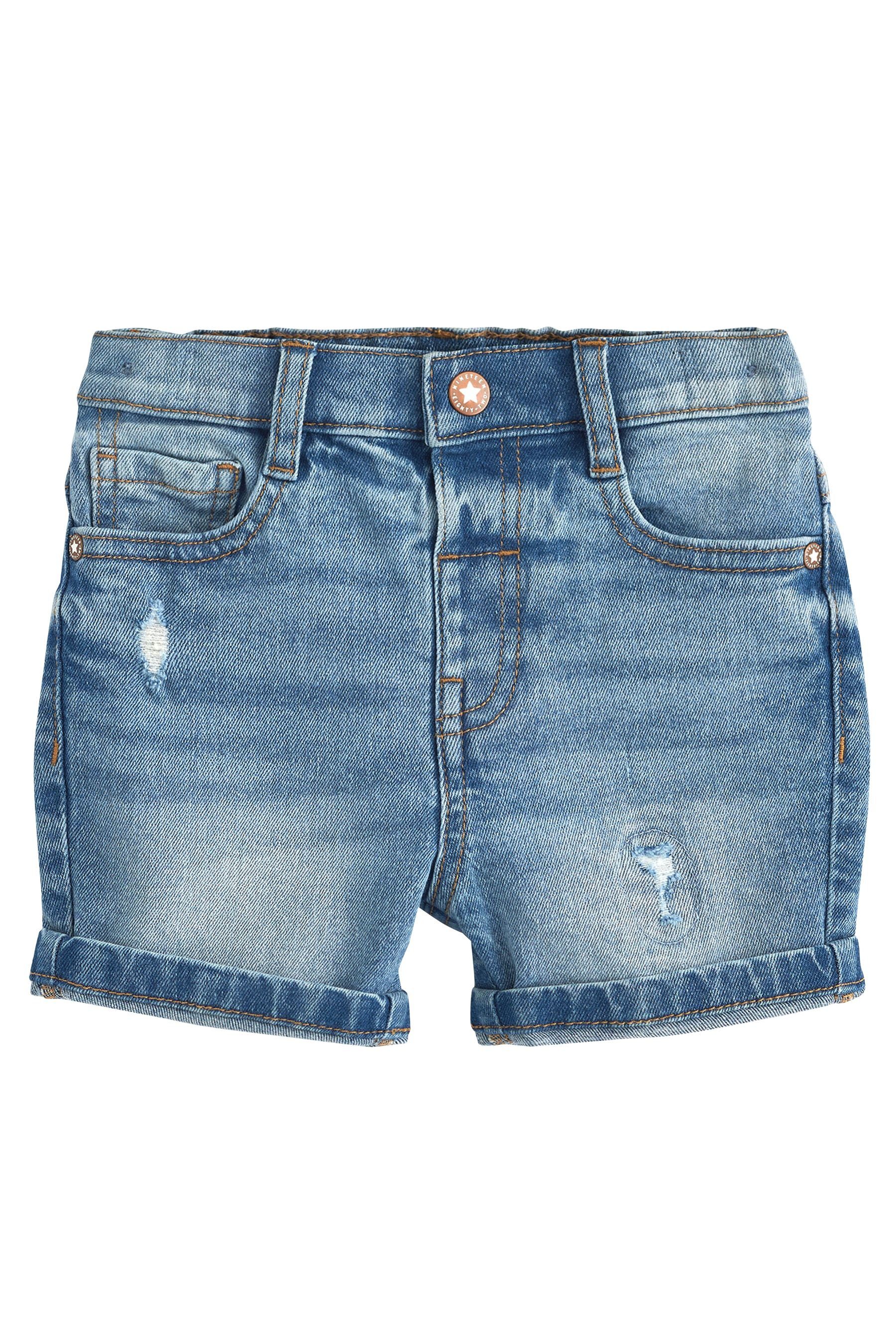 Next Jeansshorts Denim-Shorts (1-tlg) Light Blue Distressed