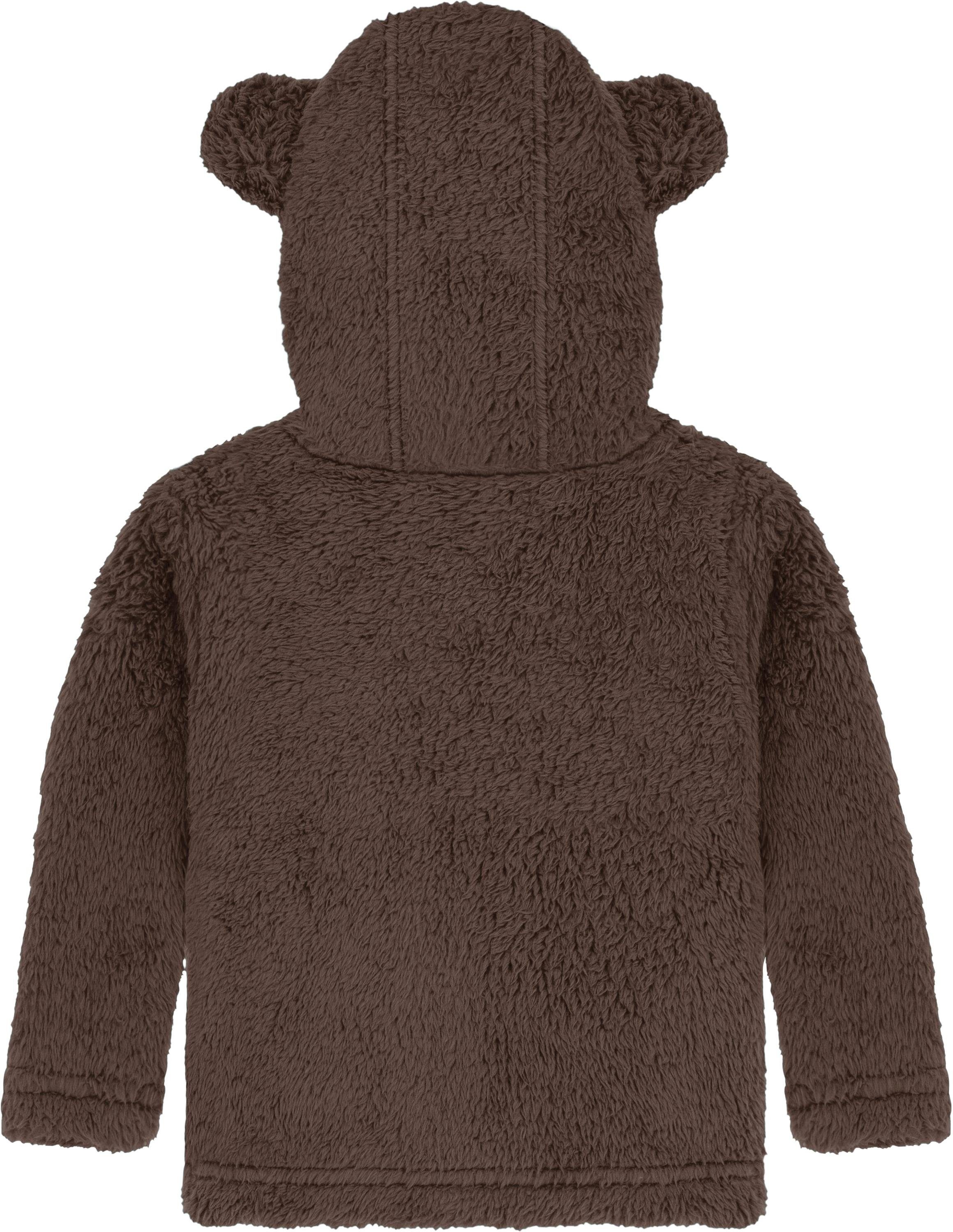 normani Fleecejacke Kinder Teddy Jacke Barvas Winterjacke Übergangsjacke Sherpajacke mit Kapuze und Ohrem – Bild 5 von 5