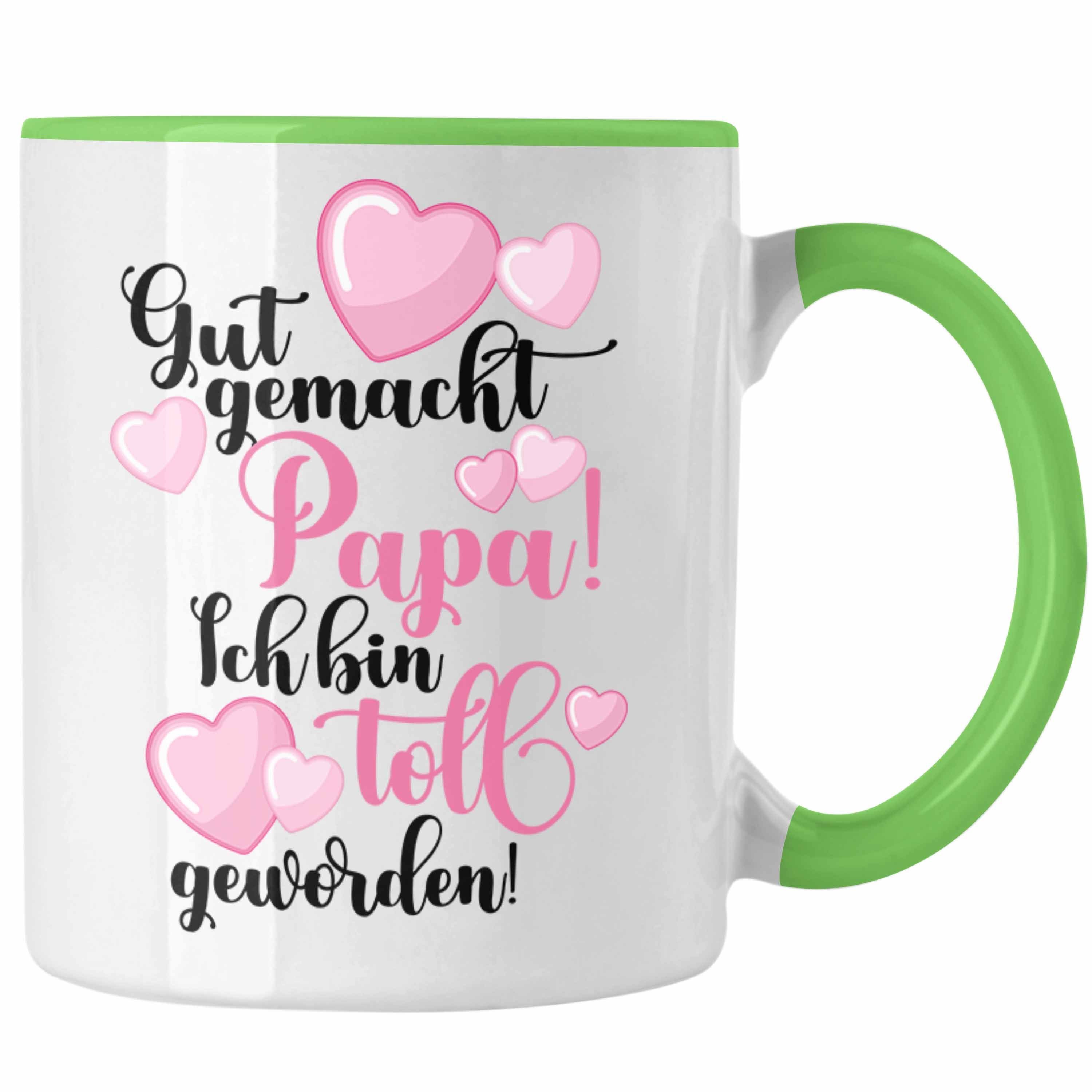 Trendation Tasse Trendation - Vater Geschenk Tasse Vatertag Geschenkidee Papa Geschenke von Tochter Lustige Tasse Grün
