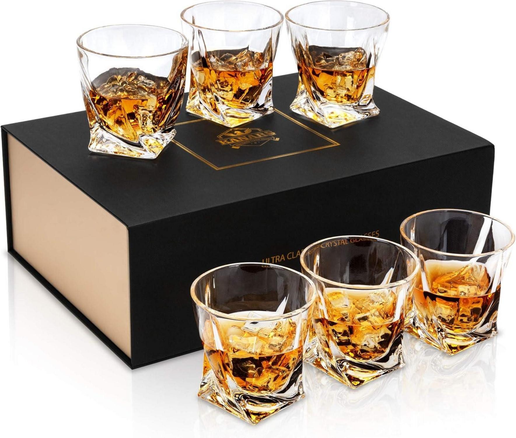 Whiskyglas Whiskey Gläser Set Kristall Whisky 6-teiliges 300ml Luxus Geschenk