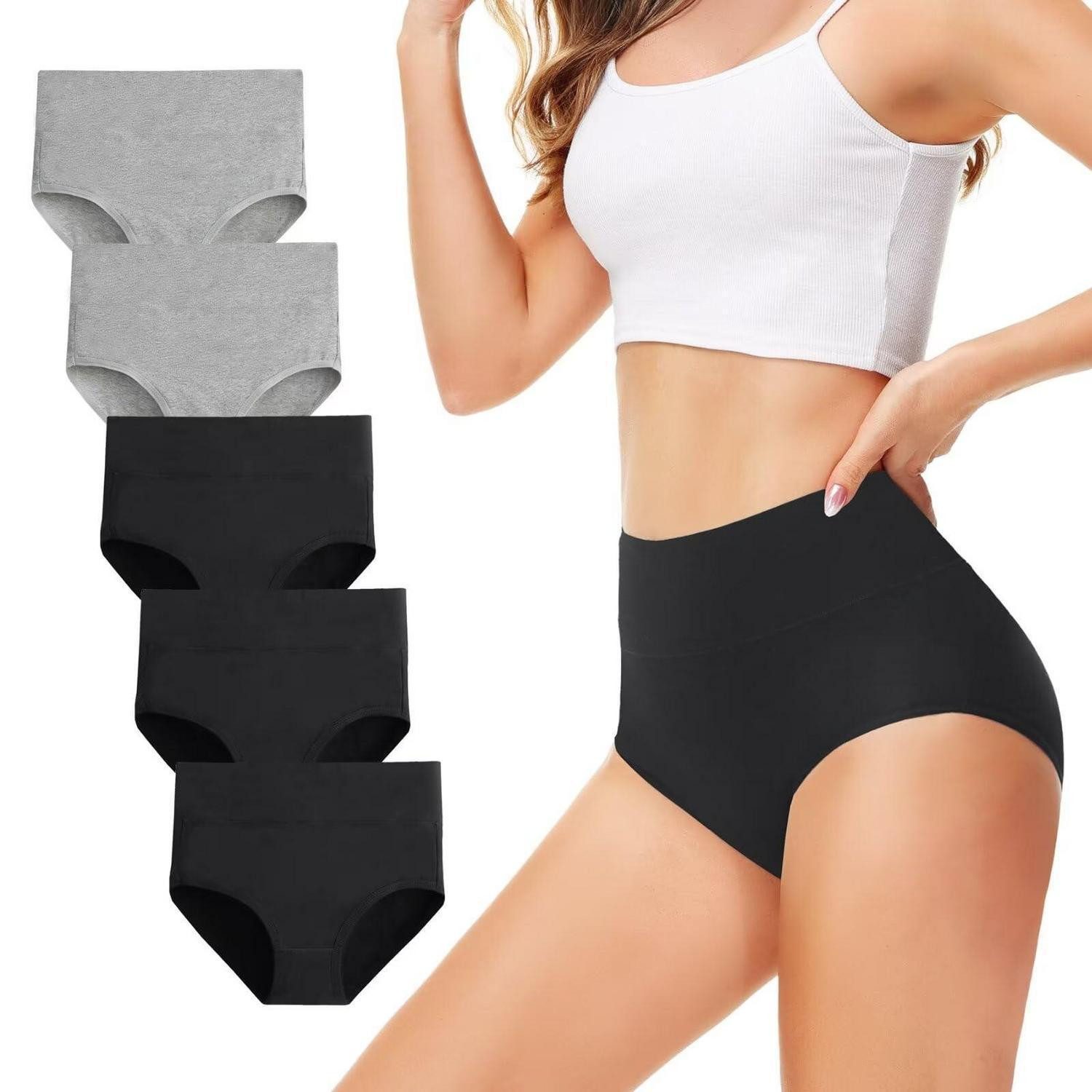 LuxusKollektion Taillenslip Unterhosen Damen 5er Pack Slip XL 3xschwarz 2xgrau