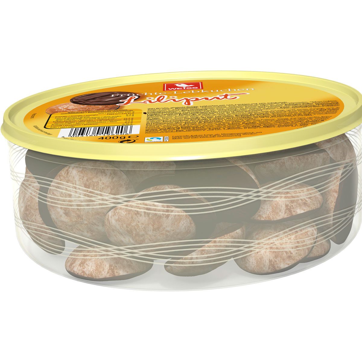WEISS Süßigkeit, Weiss Früchtelebkuchen glasierte Liliput mit Schokolade 400g