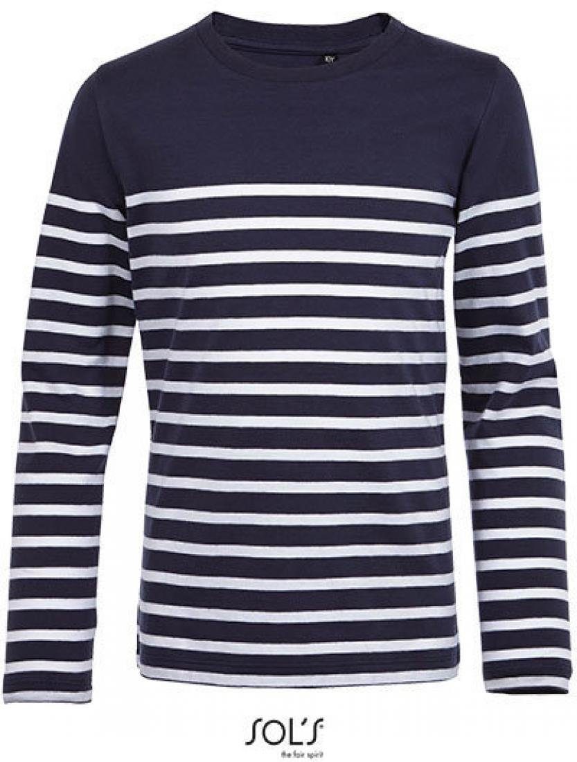 SOLS T-Shirt Kinder Shirt Kids´ Long Sleeve Striped T-Shirt Matelot