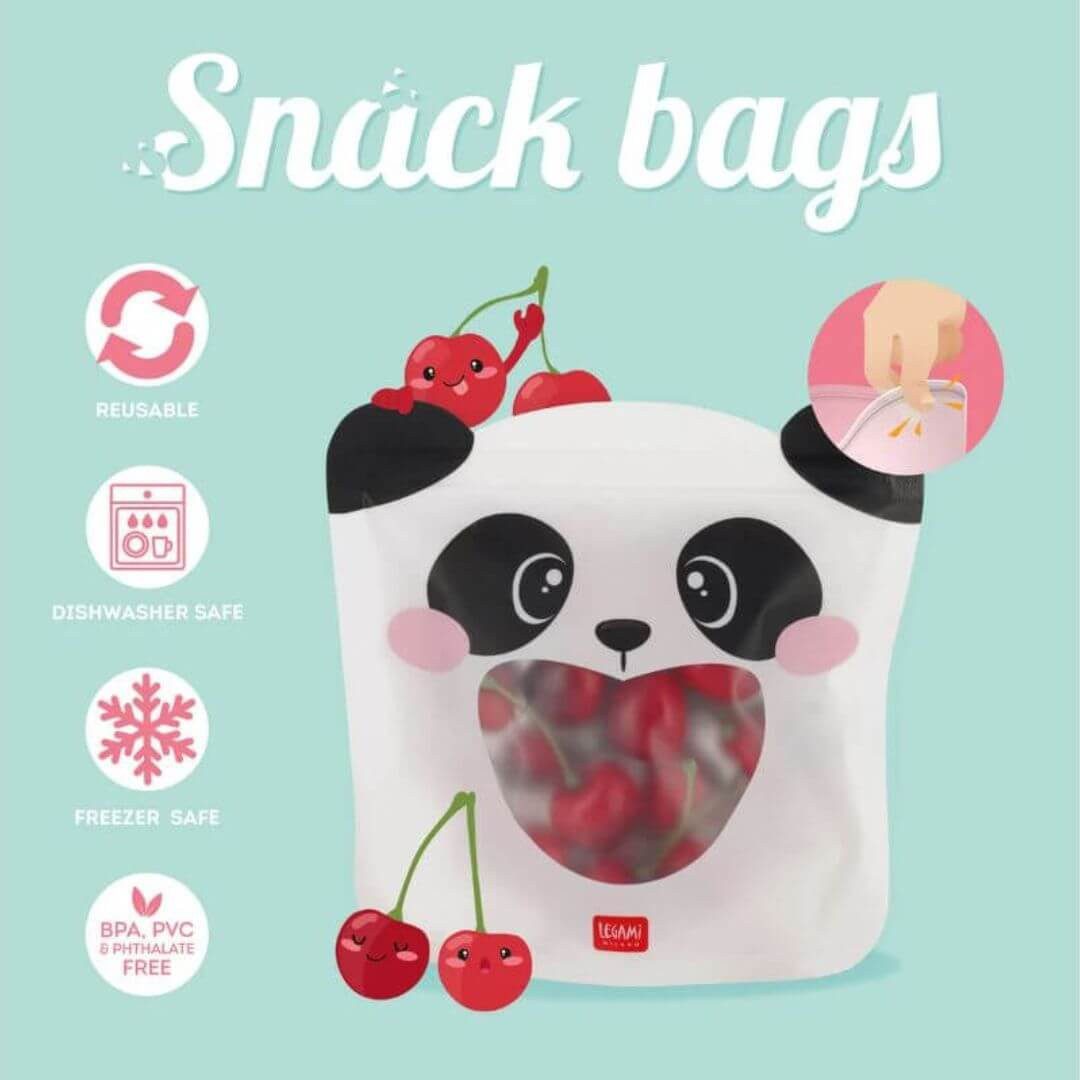 Legami Frischhaltebeutel Legami Snack bags 3er Set Panda