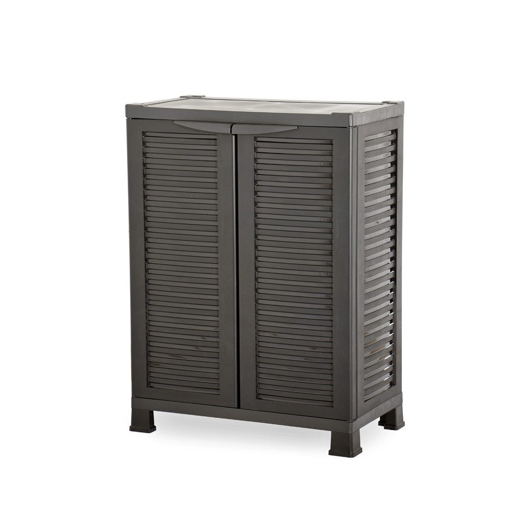 Kreher Mehrzweckschrank 'STAR' aus Kunststoff mit einem Einlegeboden in Schwarz