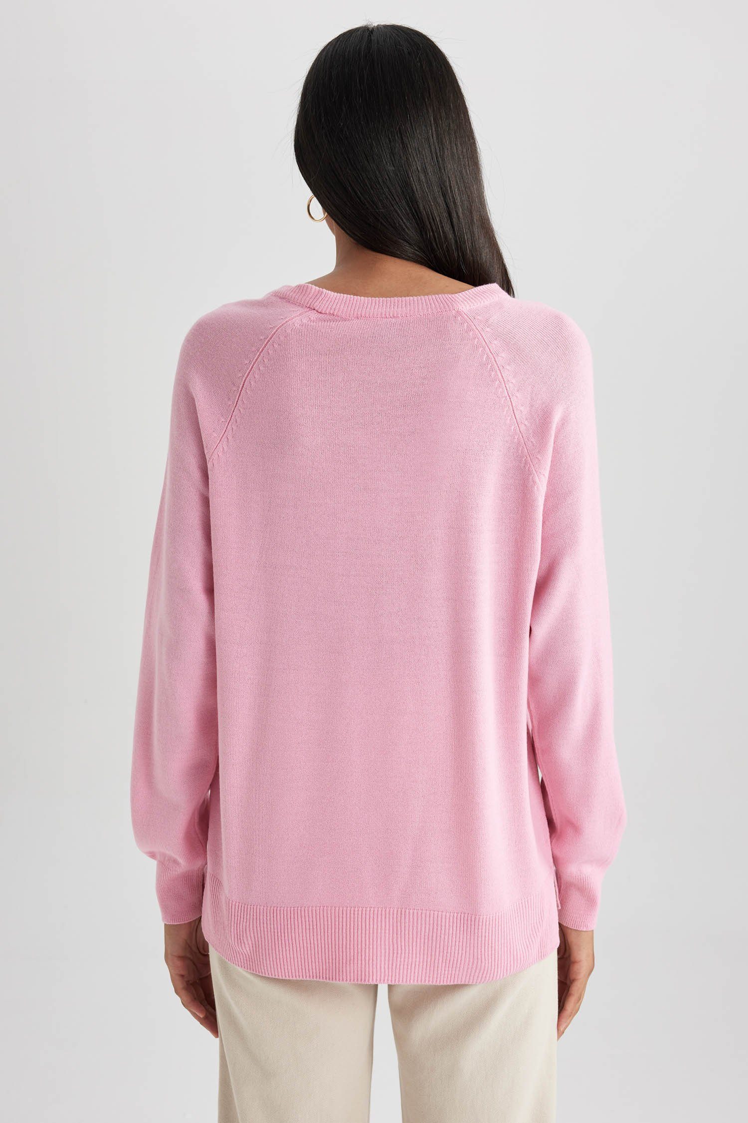 Strickpullover FIT DeFacto Damen RELAX Strickpullover Rosa