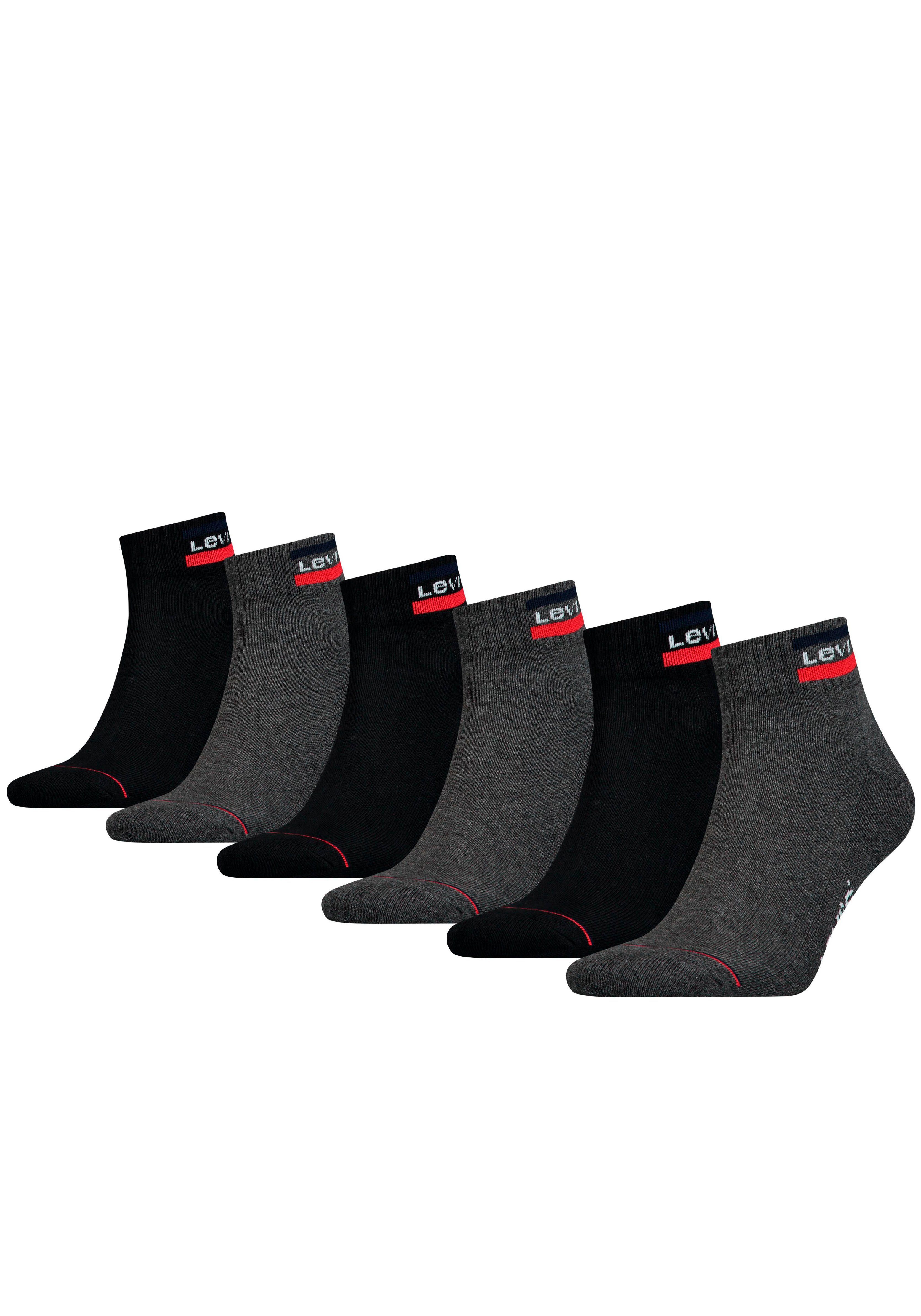 Levi's® Kurzsocken (Packung, 6-Paar) LEVIS MID CUT SPRTWR LOGO 6P ECOM