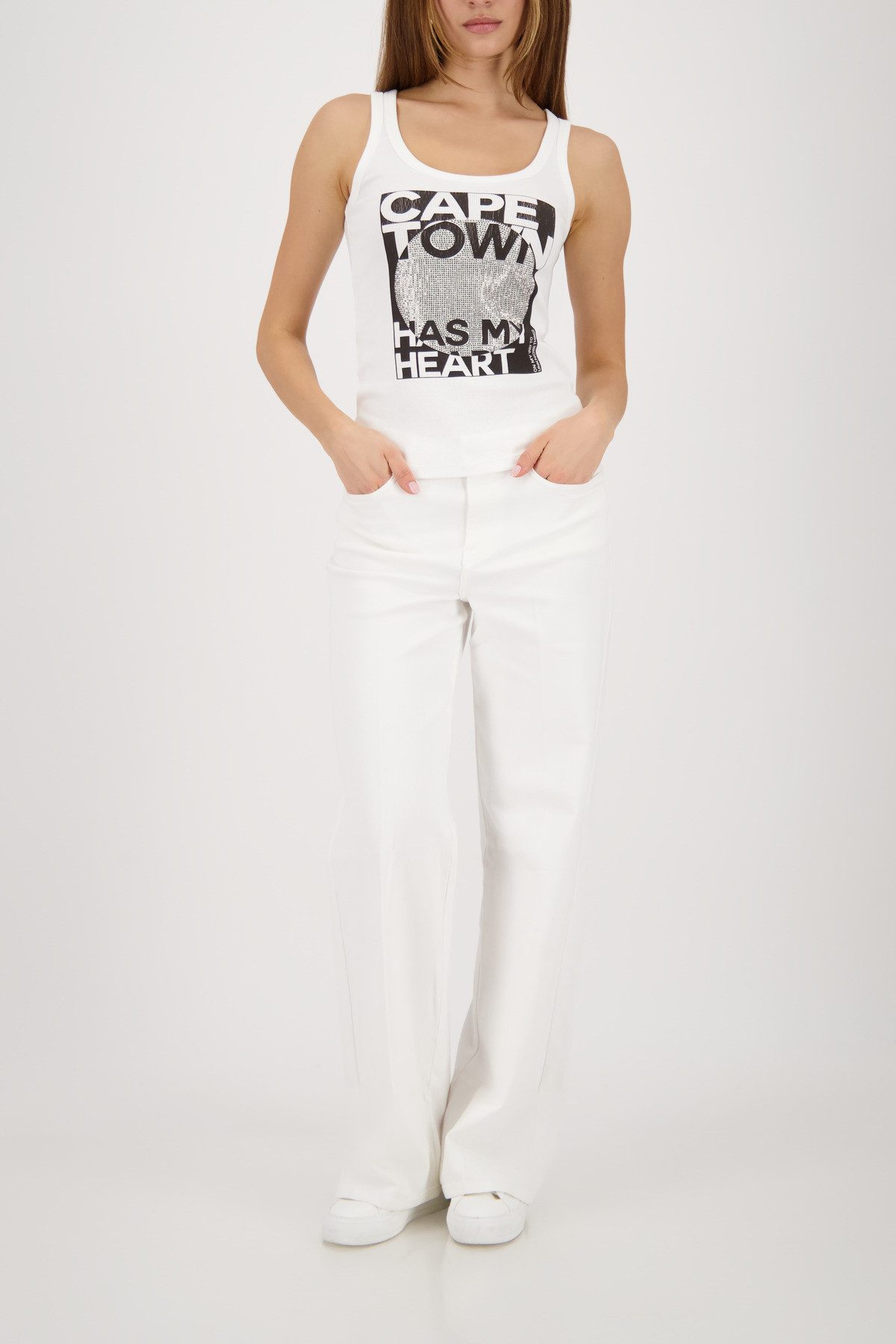 Monari Tanktop mit Strasssteinen, Regular Fit