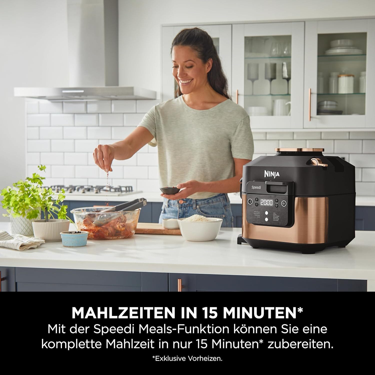NINJA Multikocher Speedi Multikocher, 5,7L Airfryer Heißluftfritteuse ON400EUCP