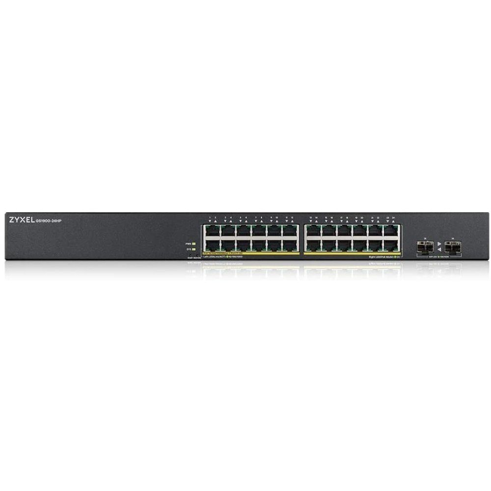 Zyxel GS1900-24HPv2 24-Port PoE Gigabit Netzwerk Switch Ethernet - schwarz Netzwerk-Switch 