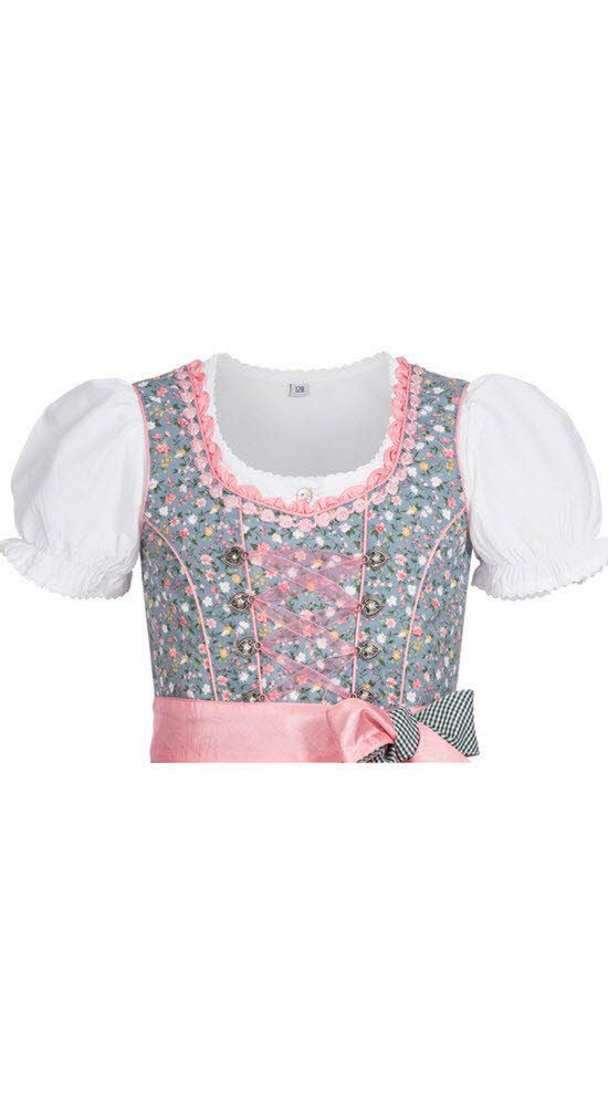 Nübler Dirndl Kinderdirndl 3-teilig Nicky in Blau von Nübler 3 teiliges Set aus Dirndl, Bluse und Schürze