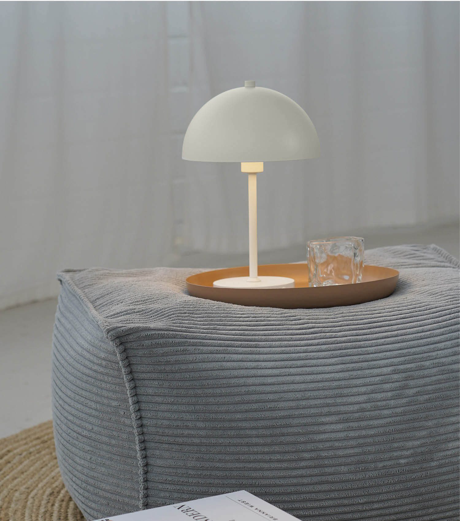 mokebo Tischleuchte Der Leuchtturm, Warmweiß, Tischlampe kabellos, aufladbar, dimmbare vintage LED-Lampe mit Akku