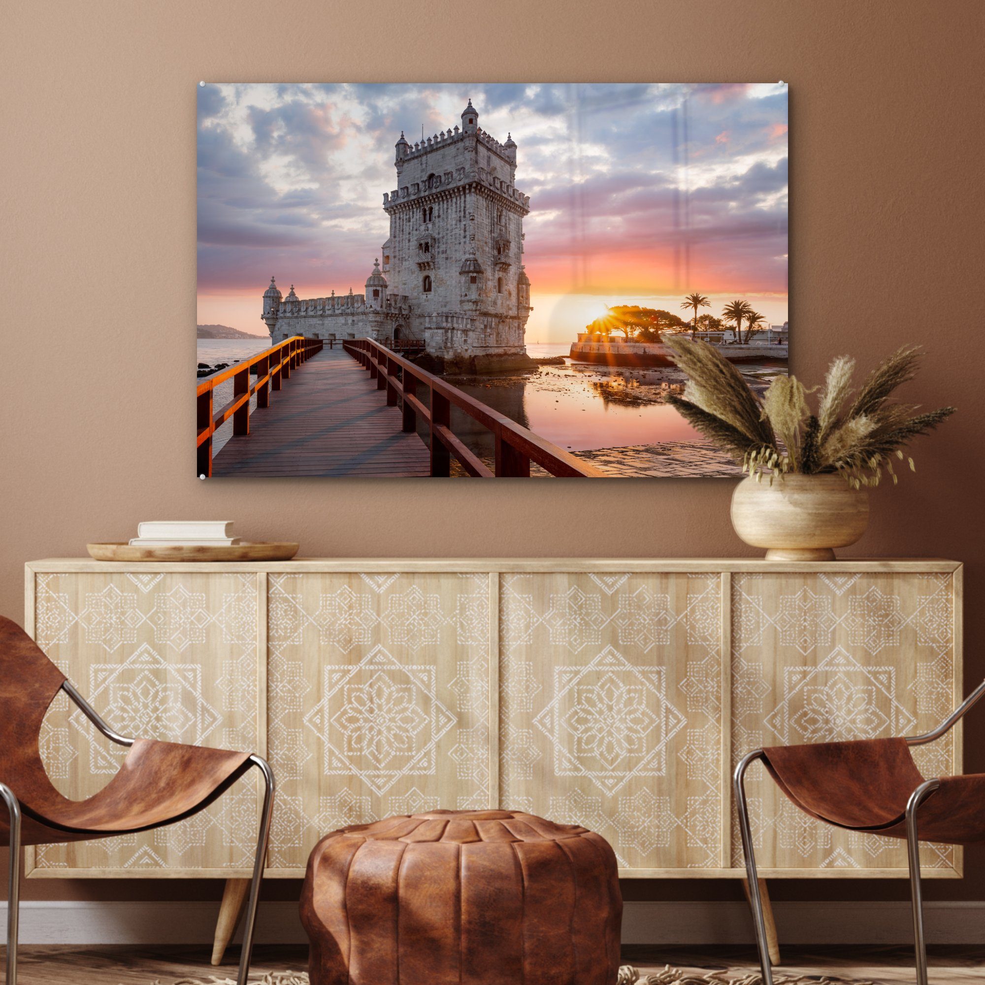 MuchoWow Acrylglasbild Sonnenaufgang in Portugal, (1 Wohnzimmer St), Schlafzimmer Acrylglasbilder &