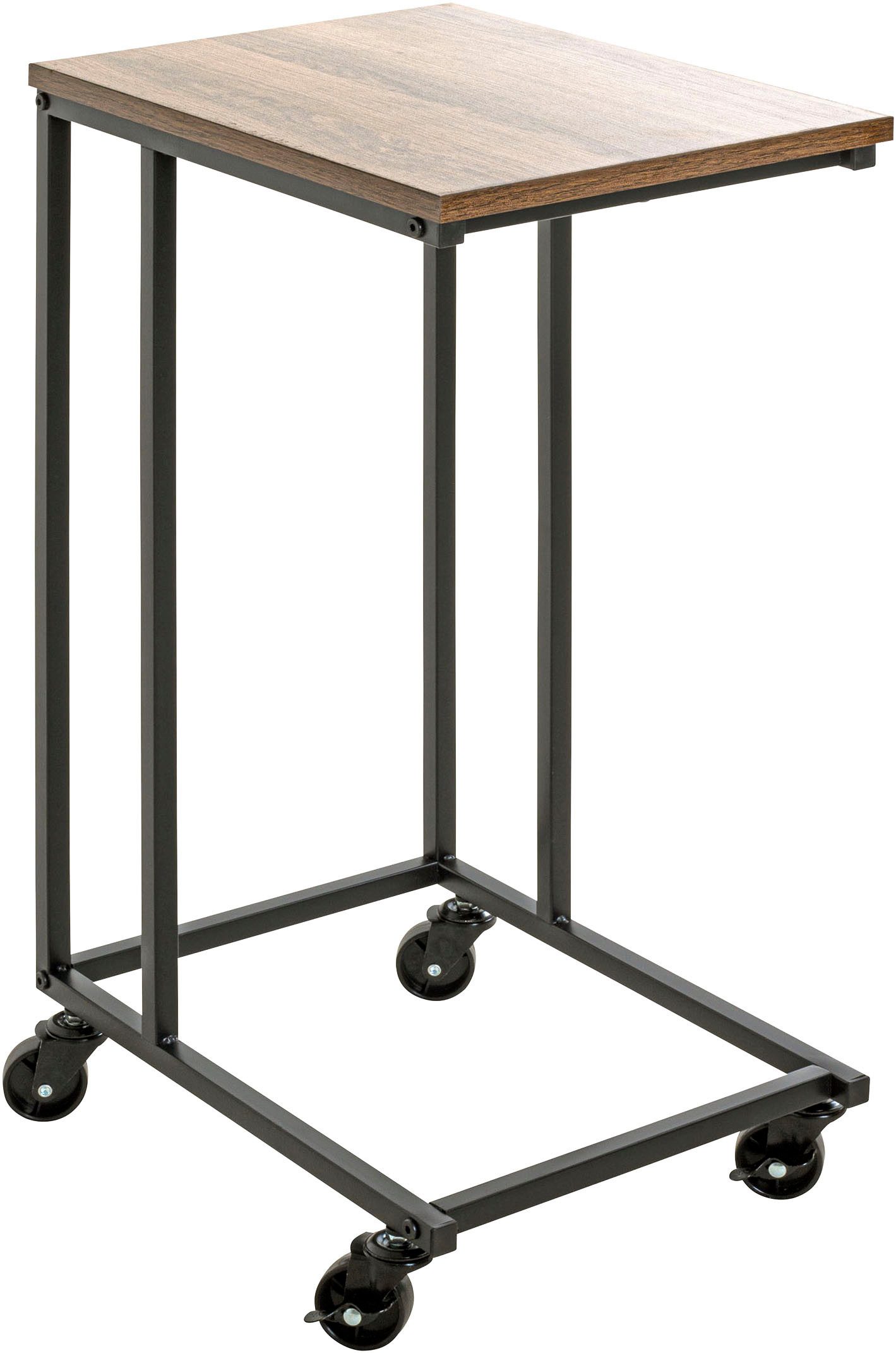 HAKU Beistelltisch Rollwagen, Trolley (1-St), rechteckig - aus Metall Schwarz B/T/H 30/40/67 cm