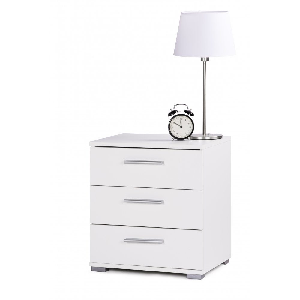 Finori Nachtschrank weiss 34 Elora mit Beistelltisch Nachttisch Schubladen Nachtkommode x 50 ca. 3 45 cm 3 x