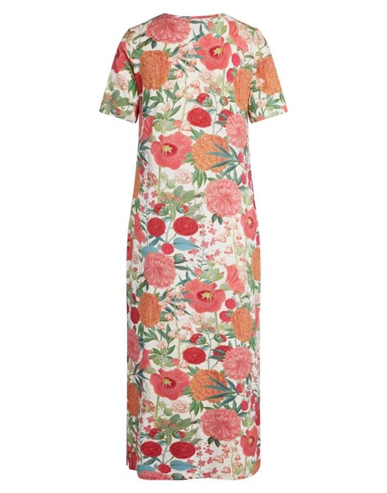Essenza Nachthemd Titia Florentien Lobster Pink mit floralem Print