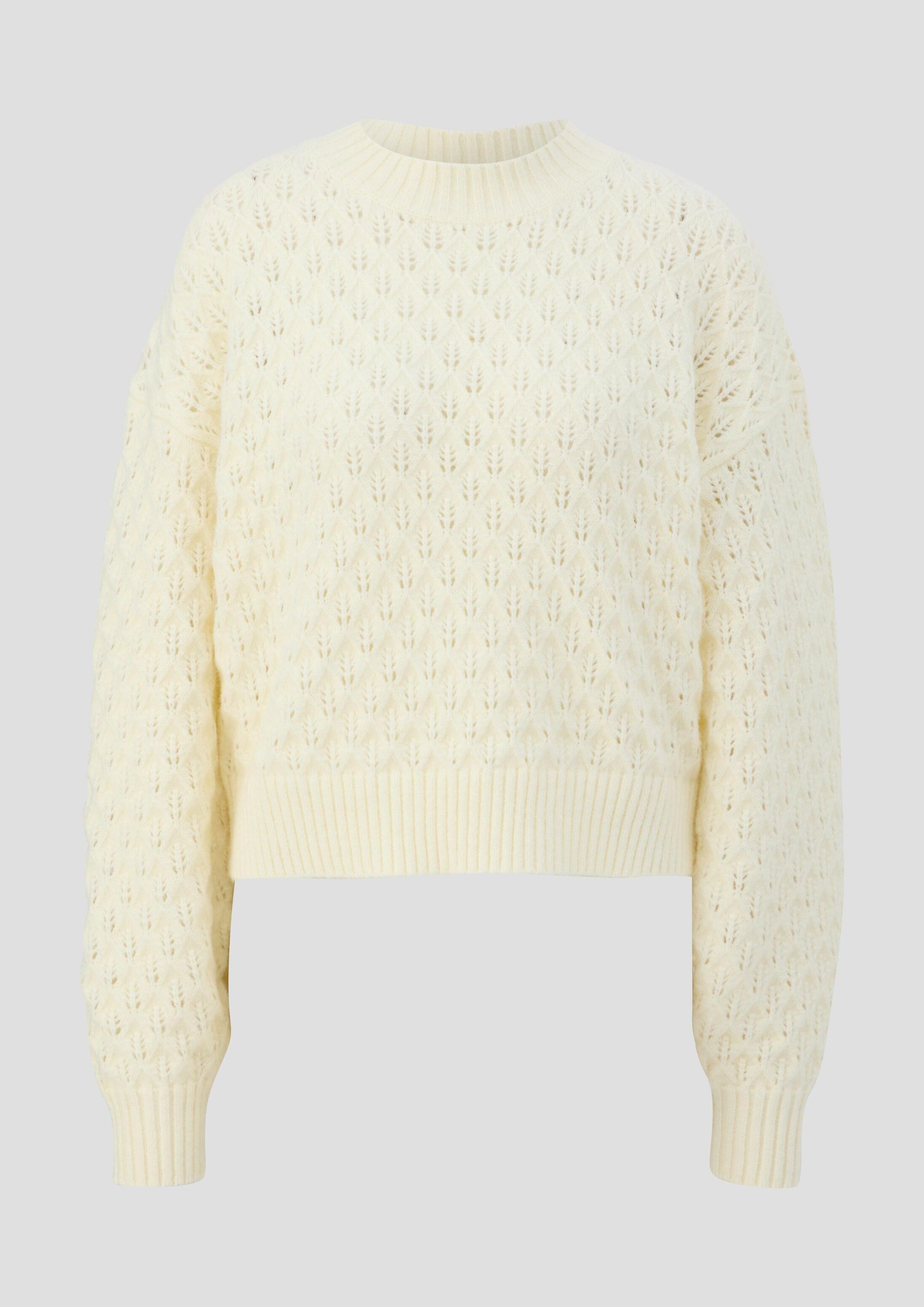 QS Longpullover Strickpullover Pullover mit Strickmuster