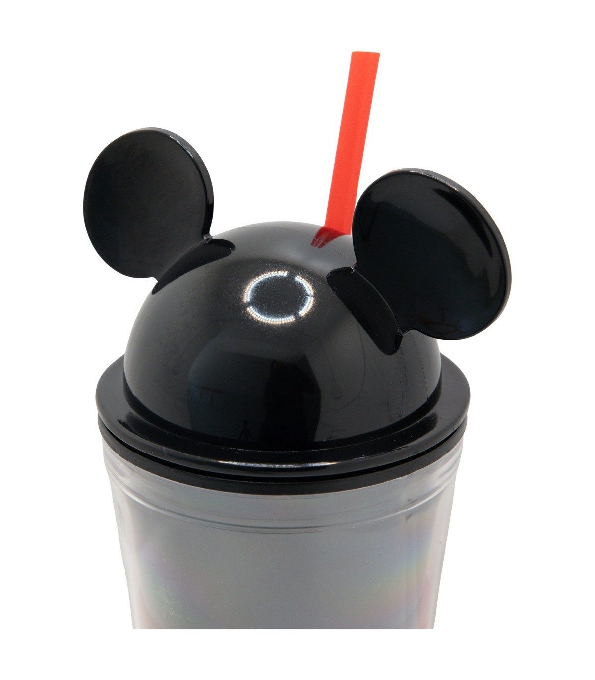 Disney Becher Mickey Mouse 3D Trinkbecher 535 ml mit Strohhalm und Schraubdeckel