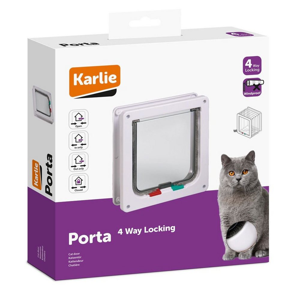 Thumbnail - Karlie Katzenklappe Karlie Katzentür 4-Wege-Verschluss für große Katzen Farbe: Weiß